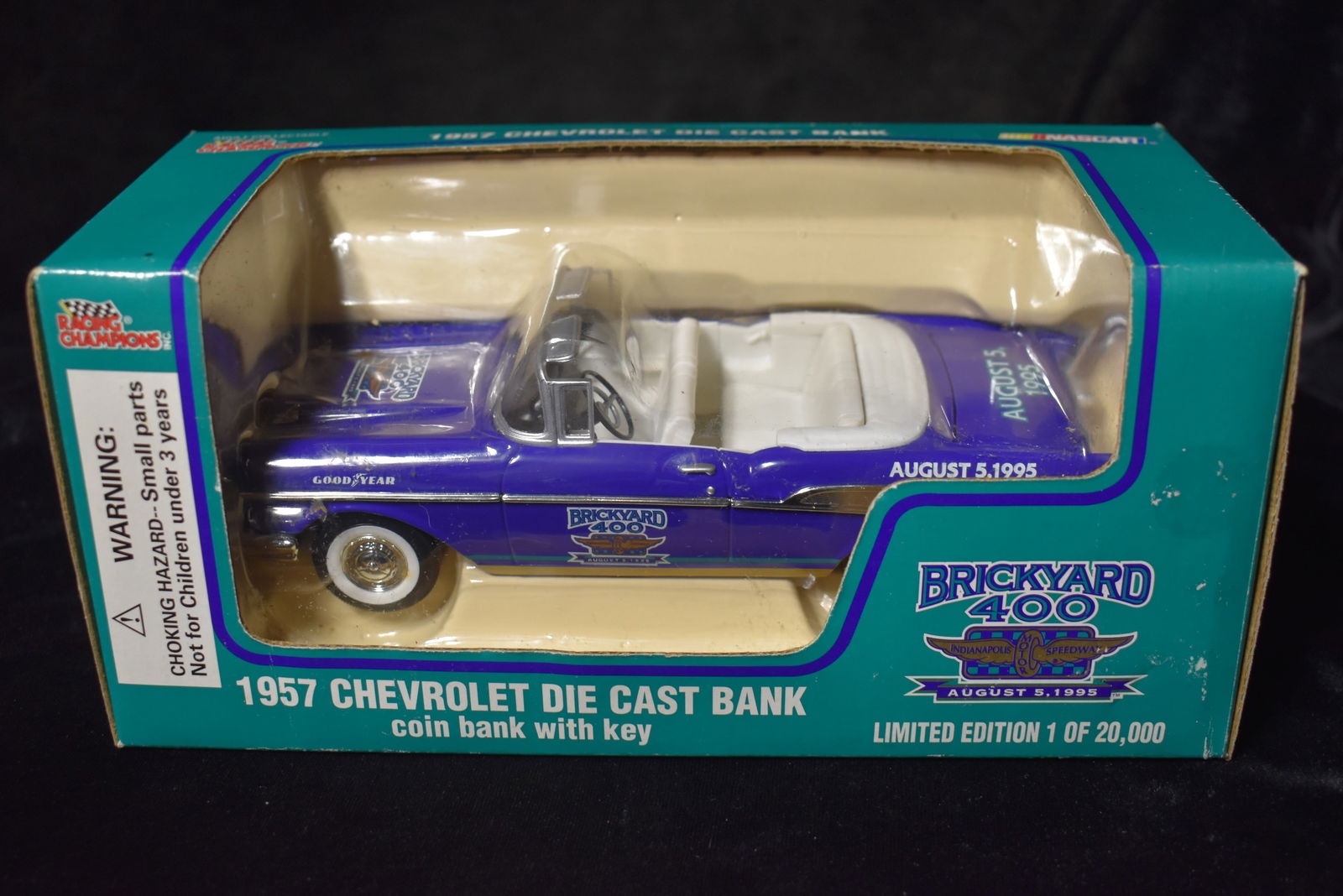 1995 Nascar Brickyard 400 1957 Chevrolet Die Cast Bank Limited Edition (1 of 4)