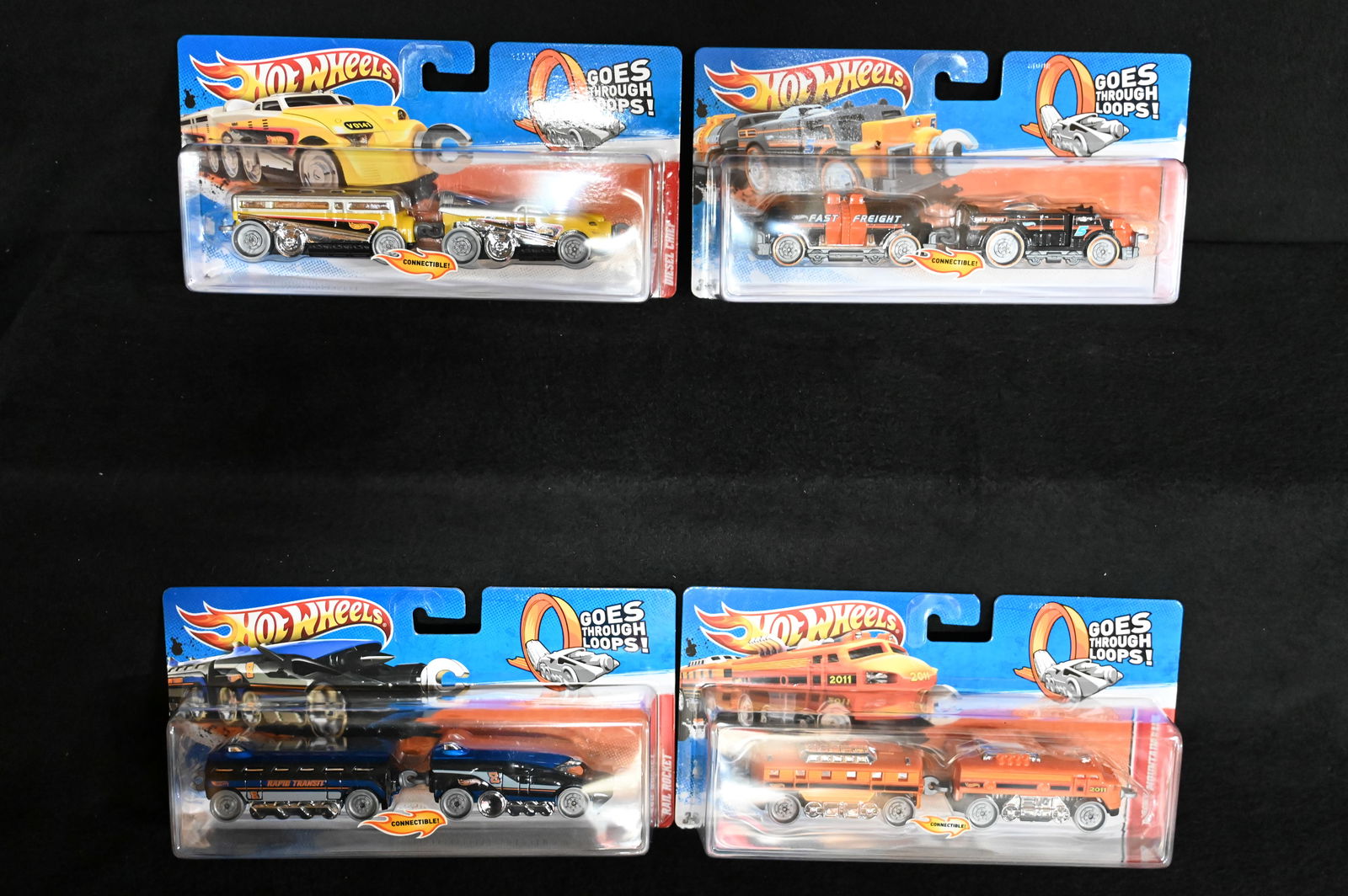 4 Hot Wheels 2010 Connectible Train Sets (1 of 6)