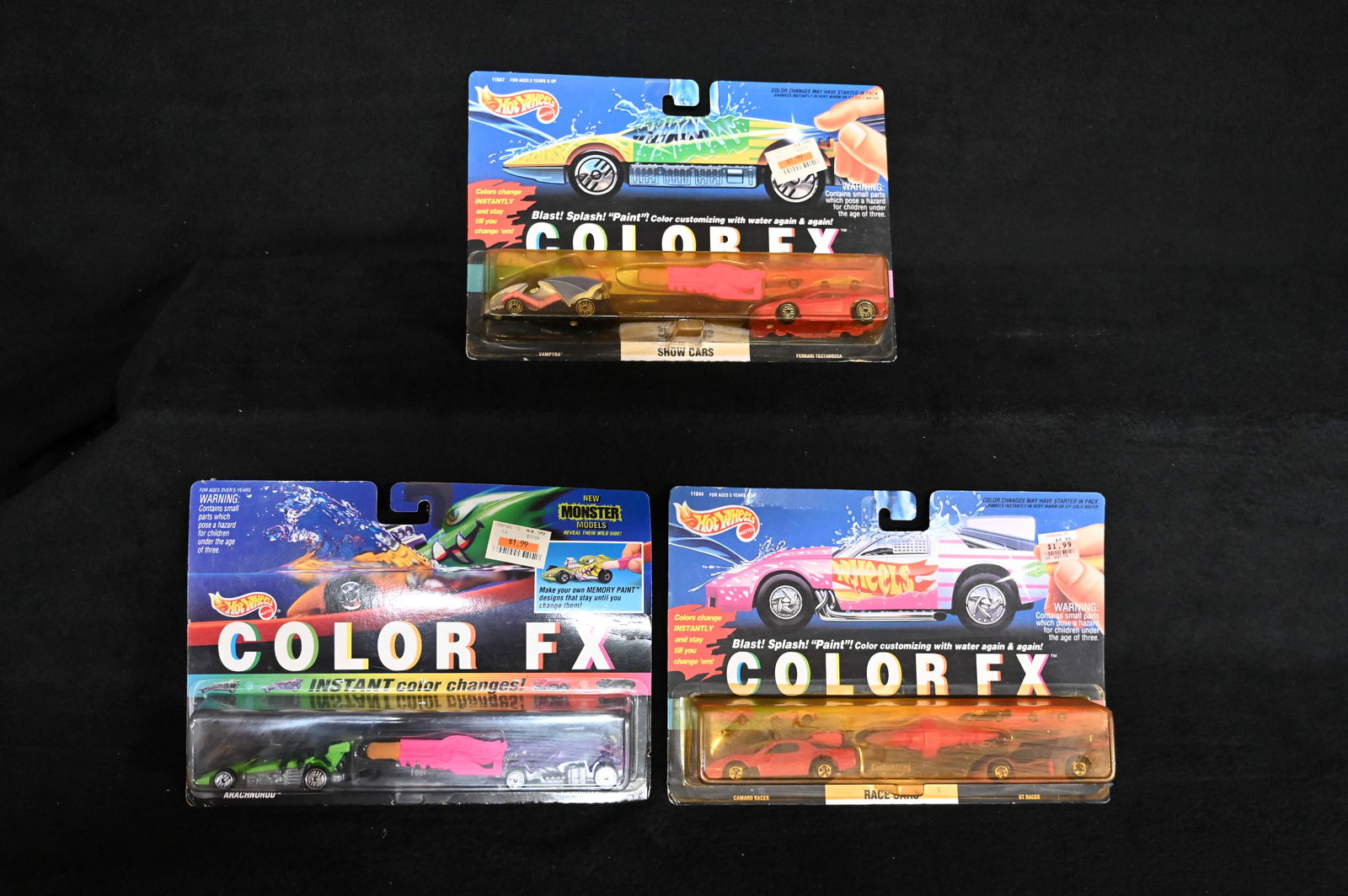 3 Hot Wheels Color FX Monster Models, Race Cars, and Show Cars. (1 of 7)