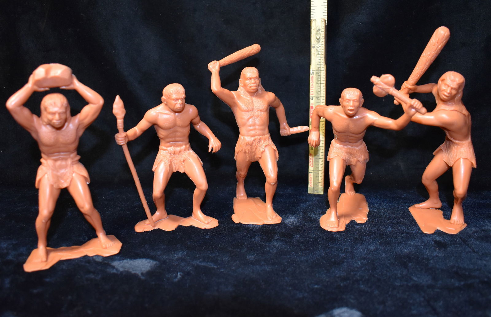 Vintage 1963 5" Marx Toys Caveman Lot Of 5 Plastic Figures (1 of 5)