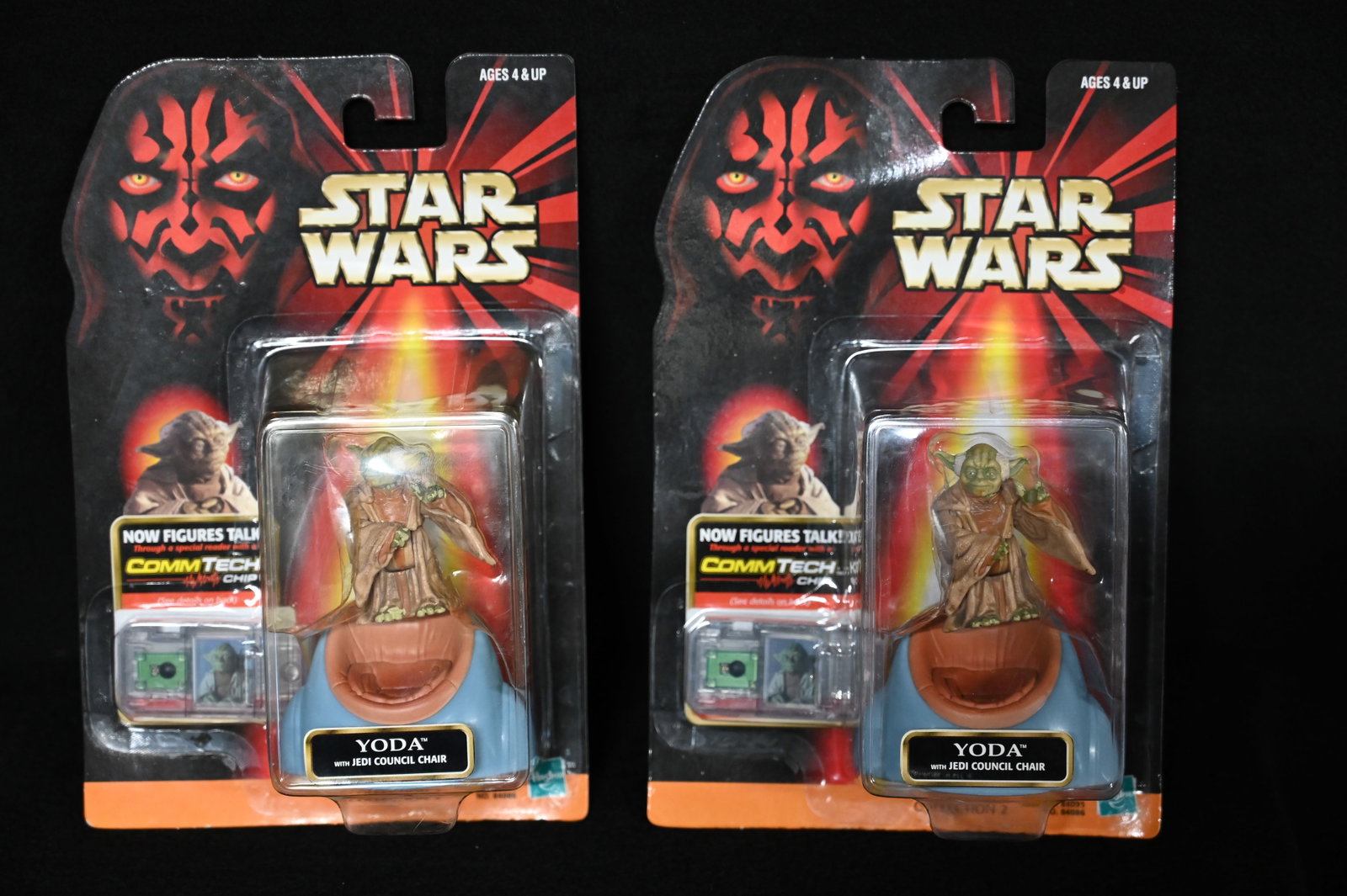 2 Star Wars Episode 1 Yoda with Jedi Council Chair Figure by Hasbro 1998.: 2 Star Wars Episode 1 Yoda with Jedi Council Chair Figure by Hasbro 1998.