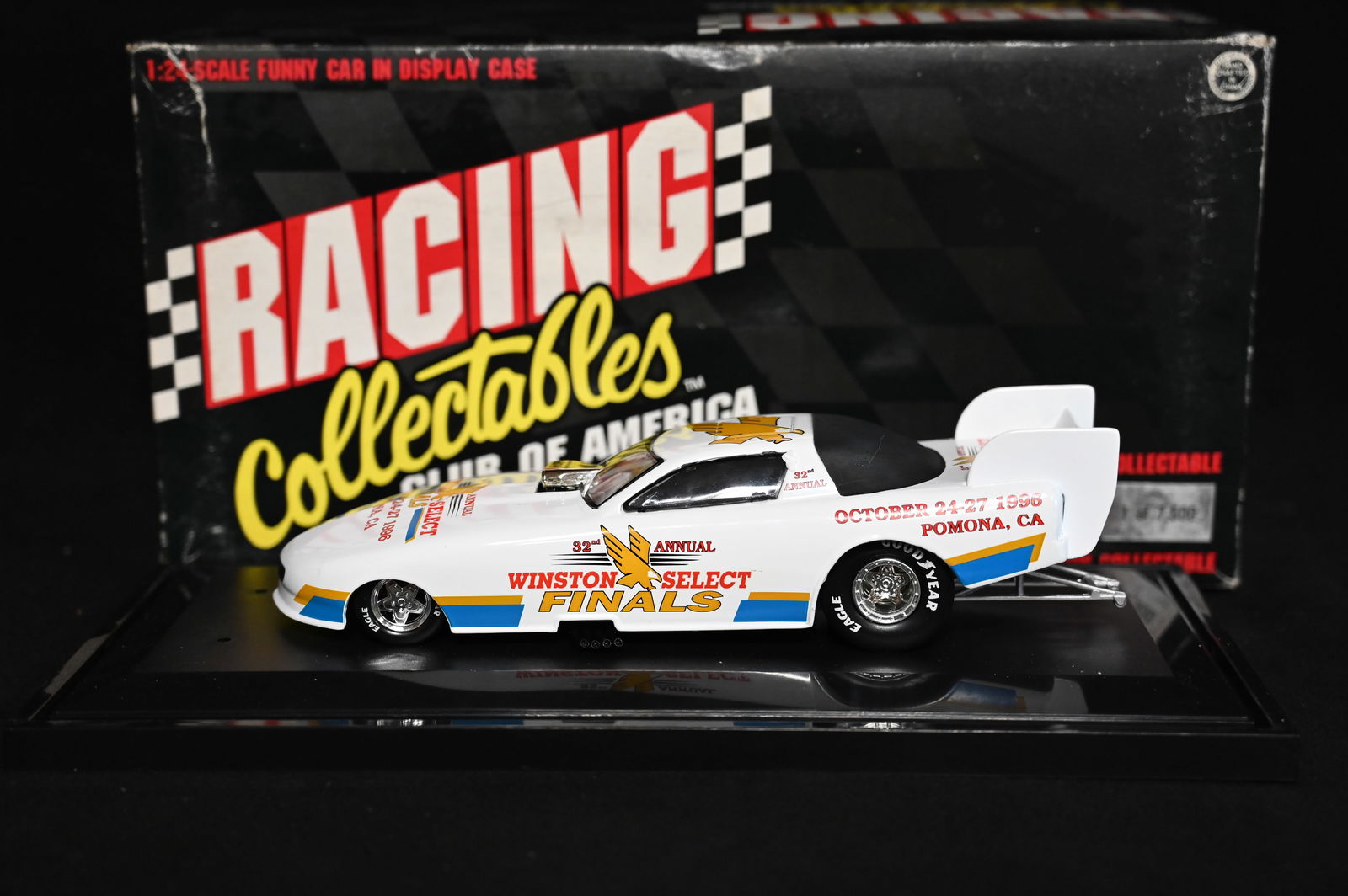 1996 "Winston Select Finals" 32nd Annual 1:24 Scale Top Fuel Funny Car Limited Edition 1 of 7,500: 1996 "Winston Select Finals" 32nd Annual 1:24 Scale Top Fuel Funny Car Limited Edition 1 of 7,500 made by Action Racing Collectables. Comes in a nice plastic display case.