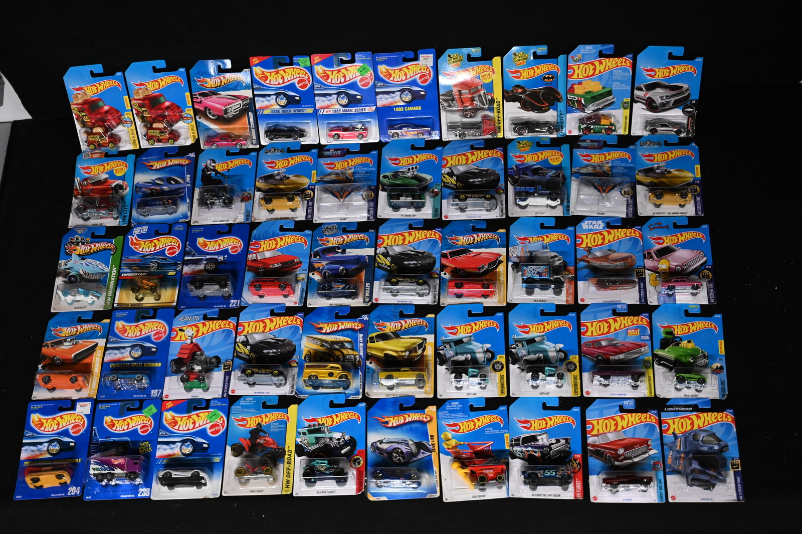 Mattel Hot Wheels Assortment of 50 cars 1993-2021 All cars are brand new and in the original card.: Mattel Hot Wheels Assortment of 50 cars 1993-2021 All cars are brand new and in the original card. The dates will range so please look at the pictures for condition and age of each car.
