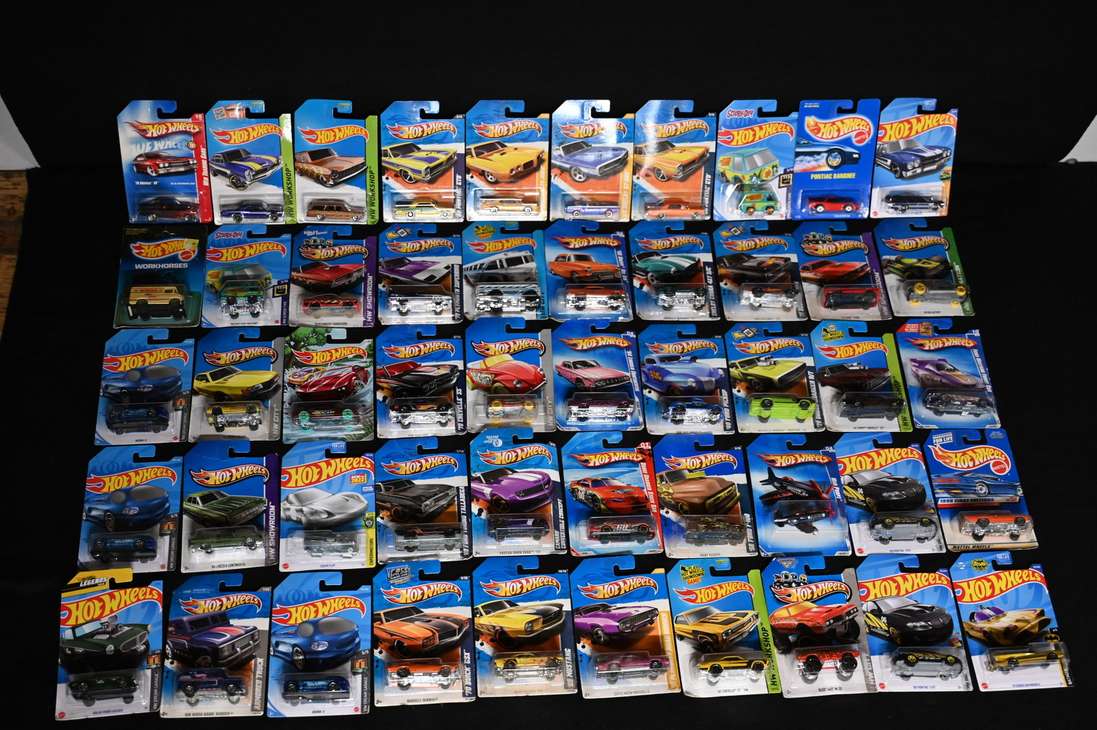 Mattel Hot Wheels Assortment of 50 cars 1993-2021 All cars are brand new and in the original card.: Mattel Hot Wheels Assortment of 50 cars 1993-2021 All cars are brand new and in the original card. The dates will range so please look at the pictures for condition and age of each car.