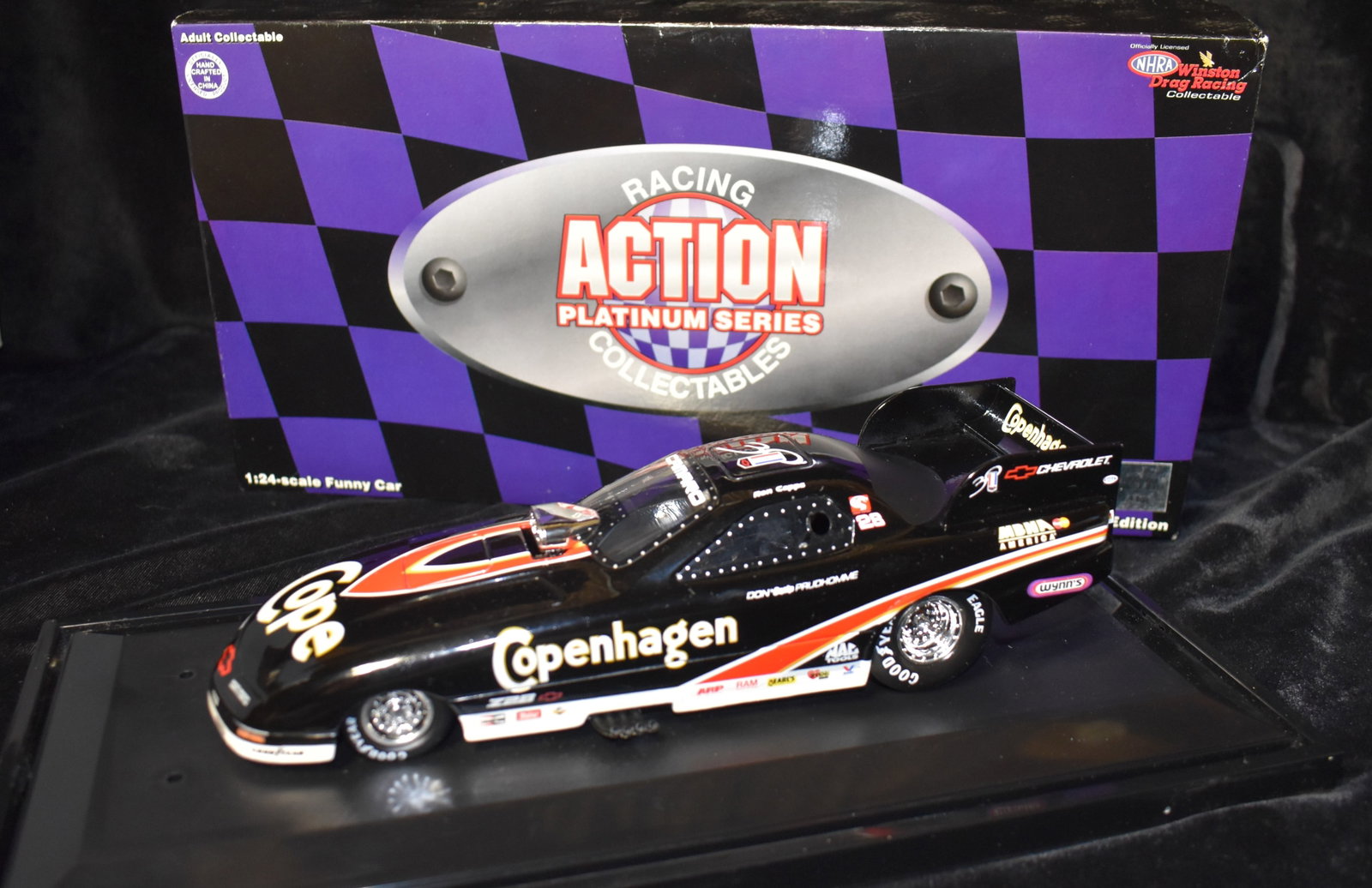 ACTION Ron Capps Copenhagen 1997 Camaro Funny Car 1:24 1 of 5468: ACTION Ron Capps Copenhagen 1997 Camaro Funny Car 1:24 1 of 5468. Excellent condition.