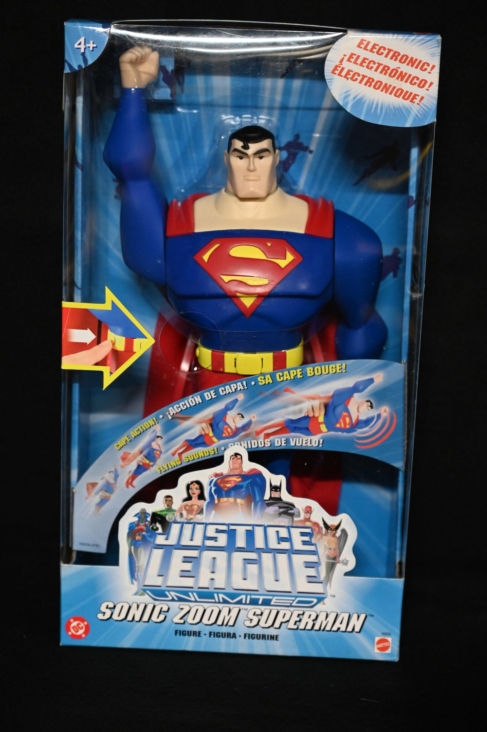 2004 Superman Justice League Unlimited Sonic Zoom Superman Figure by Mattel.: 2004 Superman Justice League Unlimited Sonic Zoom Superman Figure by Mattel.