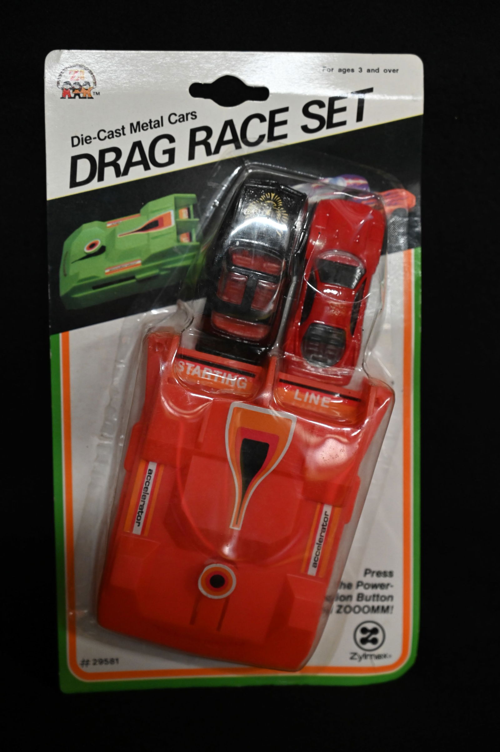Zylmex Die-Cast Metal Cars Drag Race Set 1993 in the original packaging. (1 of 3)