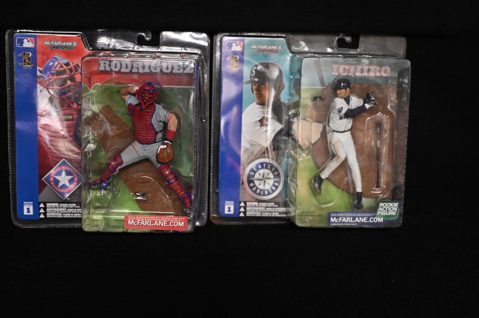McFarlane 2002 Ivan Rodriguez and Ichiro Suzuki MLb Action Figures New in the original packaging. (1 of 4)