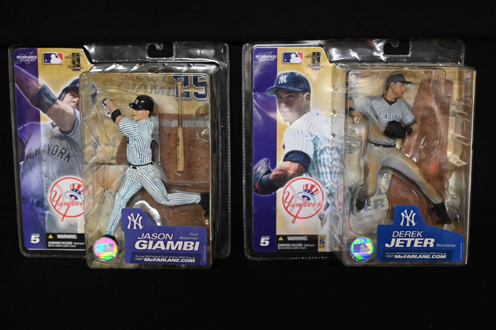 McFarlane 2003 Derek Jeter and Jason Giambi MLB Action Figures New in the original packaging. (1 of 4)