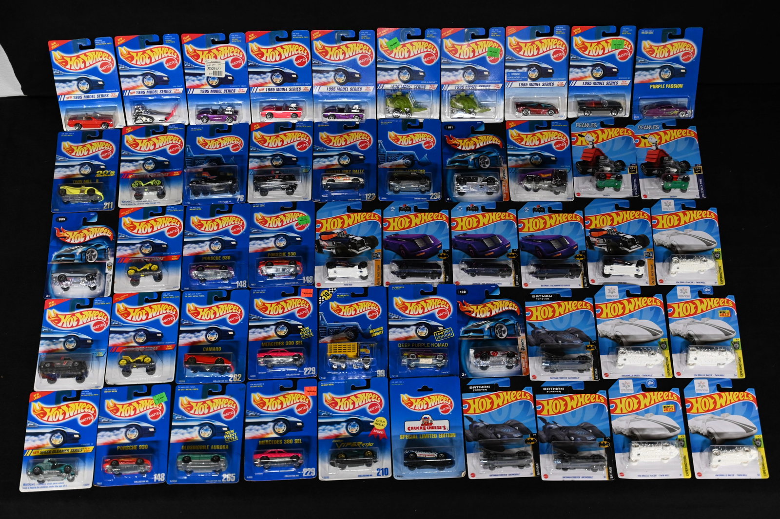 Mattel Hot Wheels Assortment of 50 cars 1993-2021 All cars are brand new and in the original card.: Mattel Hot Wheels Assortment of 50 cars 1993-2021 All cars are brand new and in the original card. The dates will range so please look at the pictures for condition and age of each car.