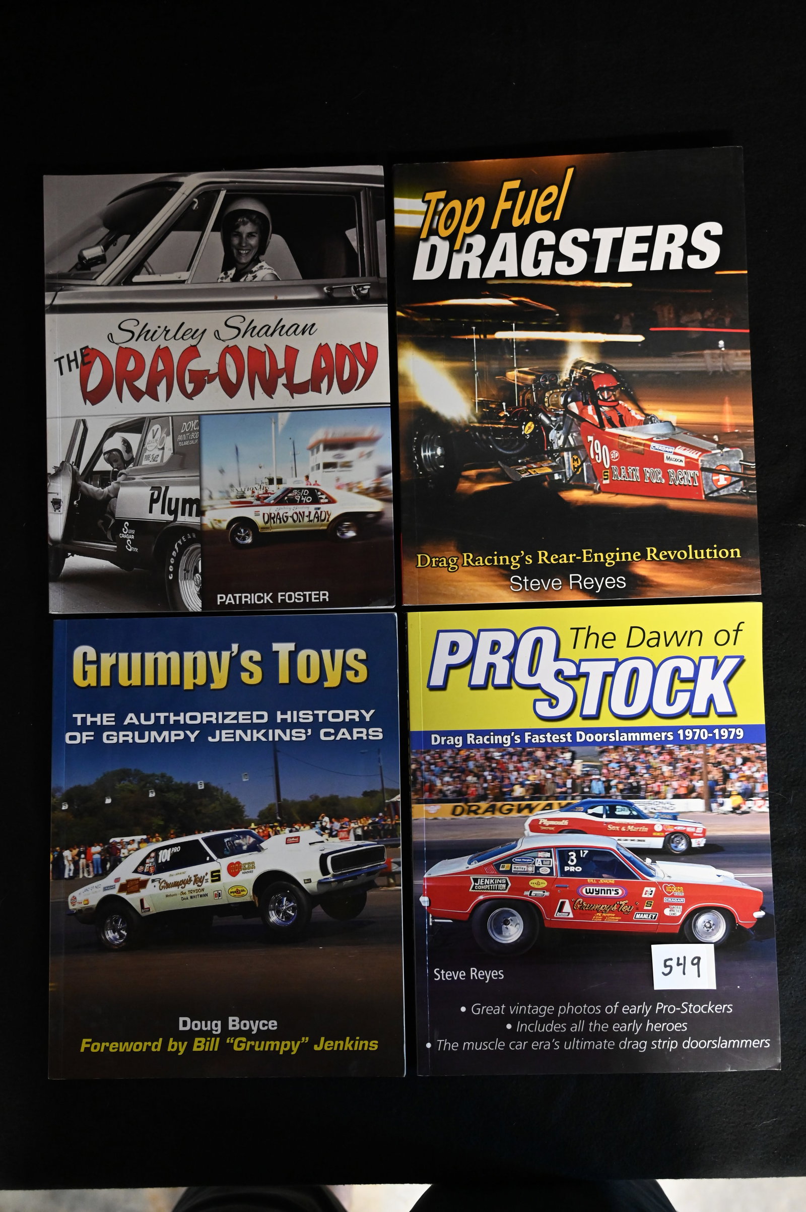 4 Car Craft Racing Books. Grumpy's Toys The authorized history of Grumpy Jenkins Cars, The Dawn of: 4 Car Craft Racing Books. Grumpy's Toys The authorized history of Grumpy Jenkins Cars, The Dawn of Pro Stock, Top Fuel Dragsters, & Shirley Shahan The Drg-on-Lady. All 4 softcover books are in great c