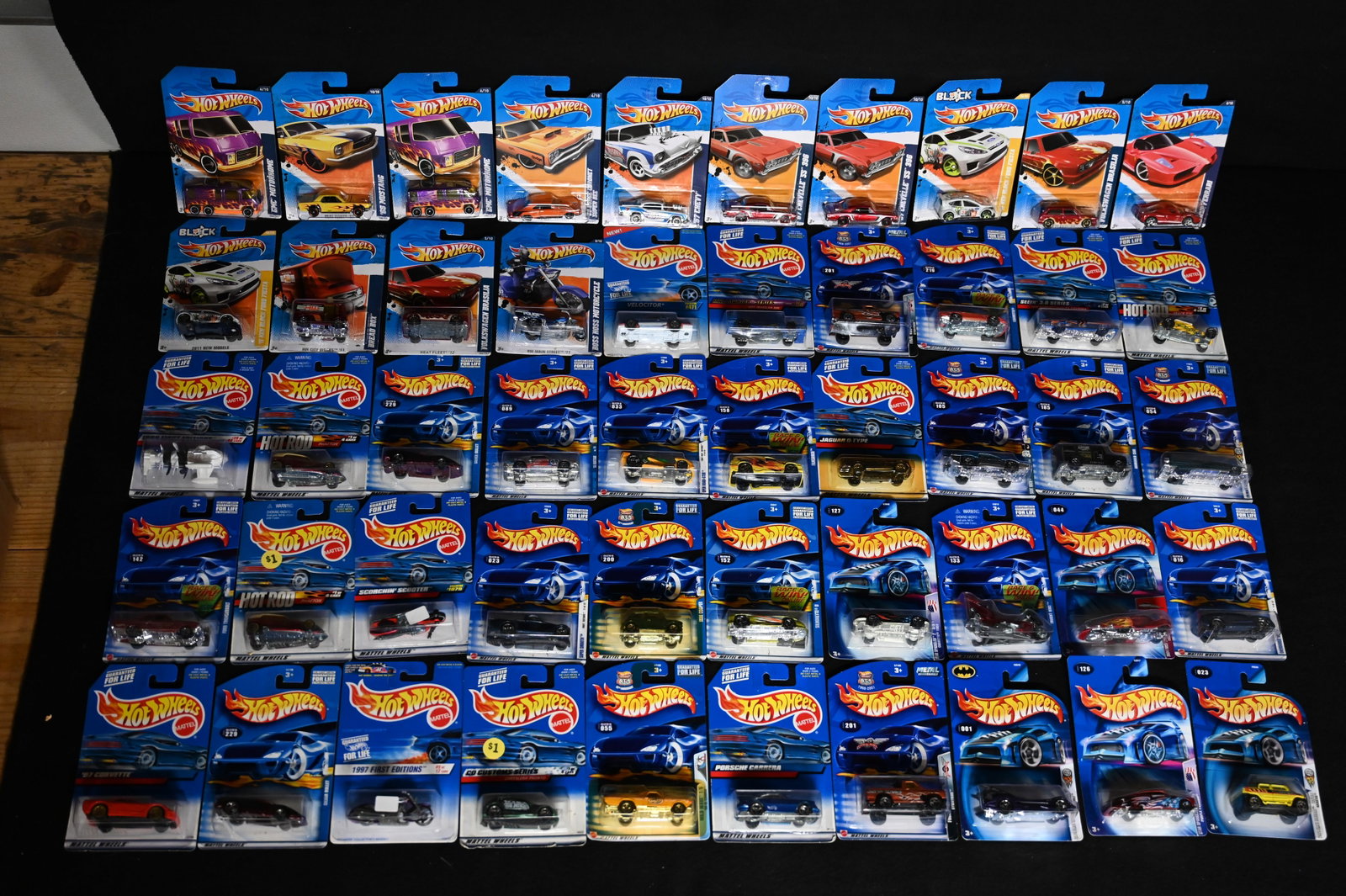 Mattel Hot Wheels Assortment of 50 cars 1993-2021 All cars are brand new and in the original card.: Mattel Hot Wheels Assortment of 50 cars 1993-2021 All cars are brand new and in the original card. The dates will range so please look at the pictures for condition and age of each car.