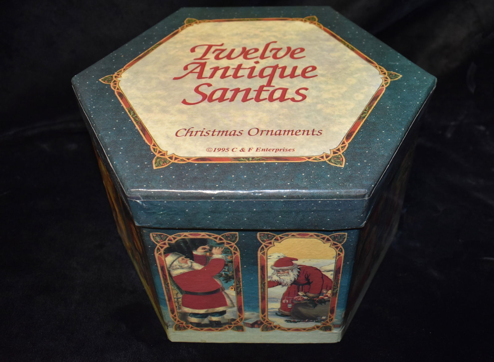 VINTAGE C & F ENTERPRISES TWELVE ANTIQUE SANTAS CHRISTMAS ORNAMENTS (1 of 6)