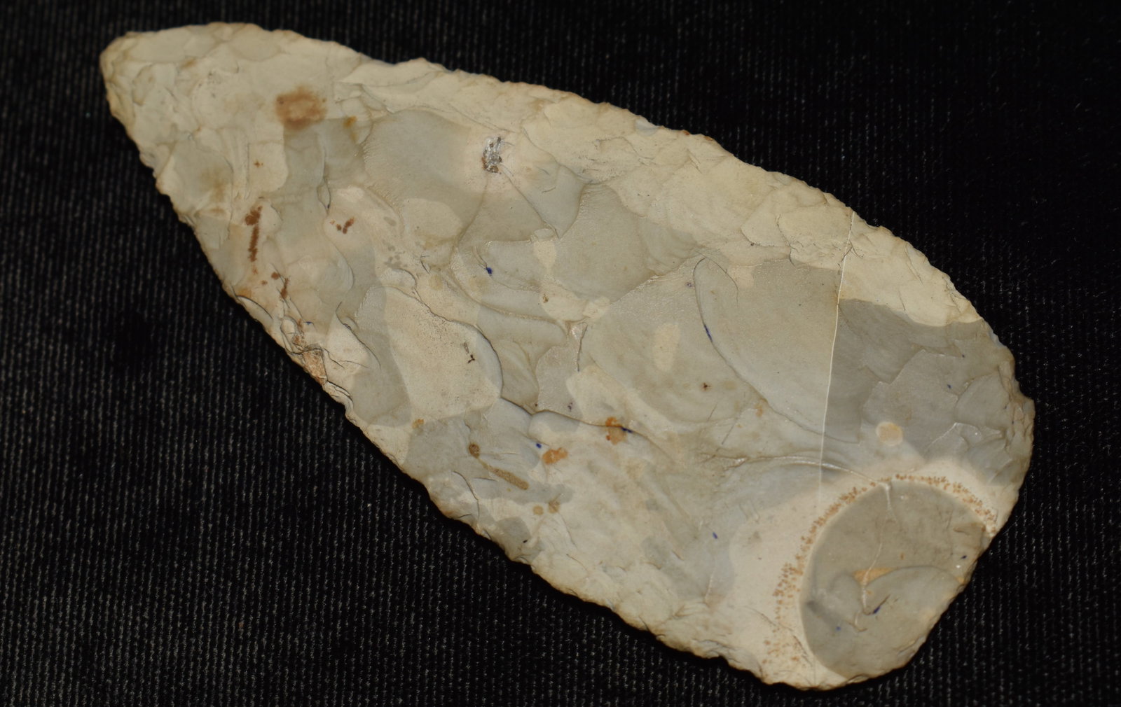 3 5/8" Nicely Made Choteau Blade found in Pettis County, Missouri: 3 5/8" Nicely Made Choteau Blade found in Pettis County, Missouri. Ex George Wolf Collection