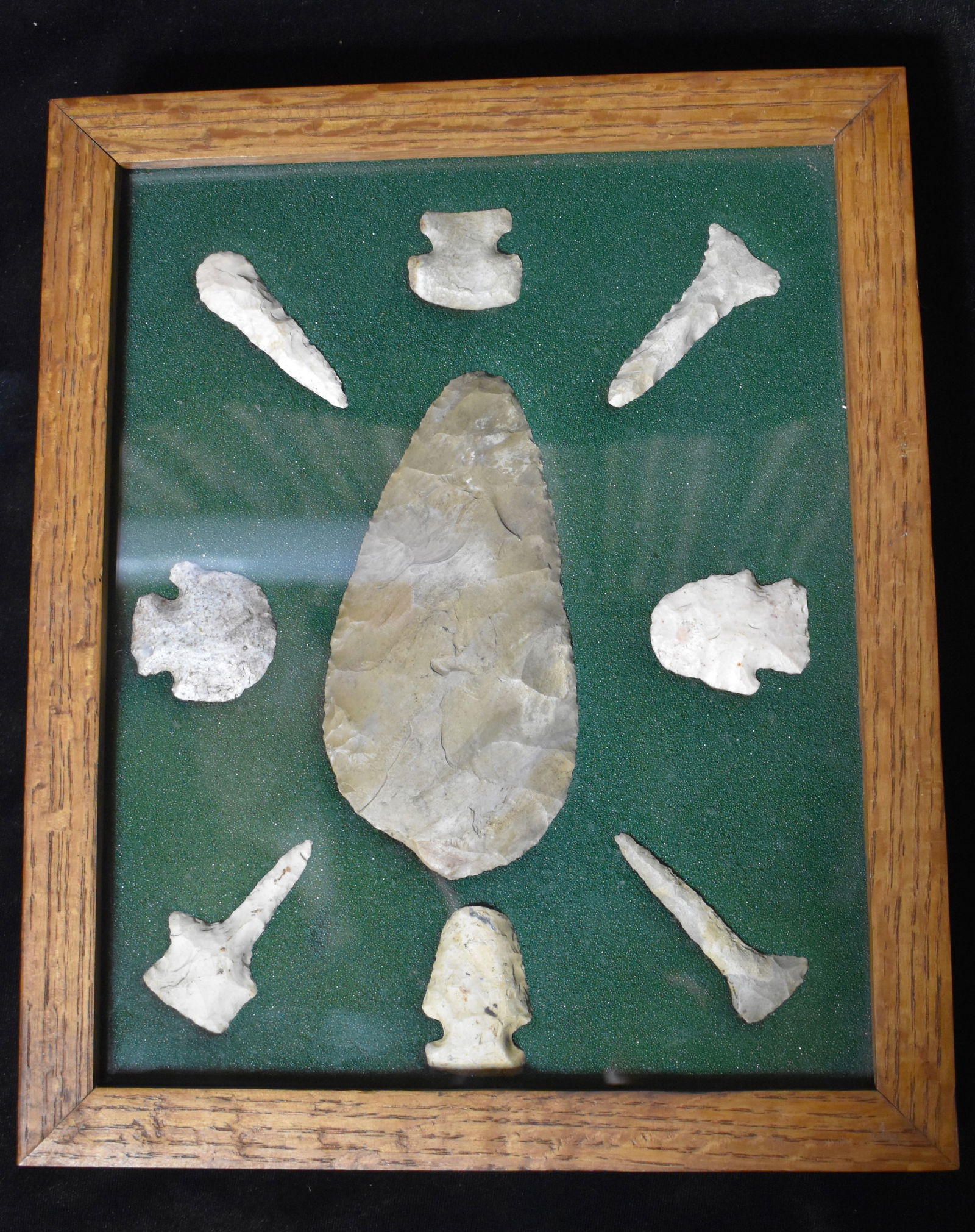 Frame with a Large Blade, 4 Drills and 4 Blunts found in Boone Co., Missouri (1 of 6)