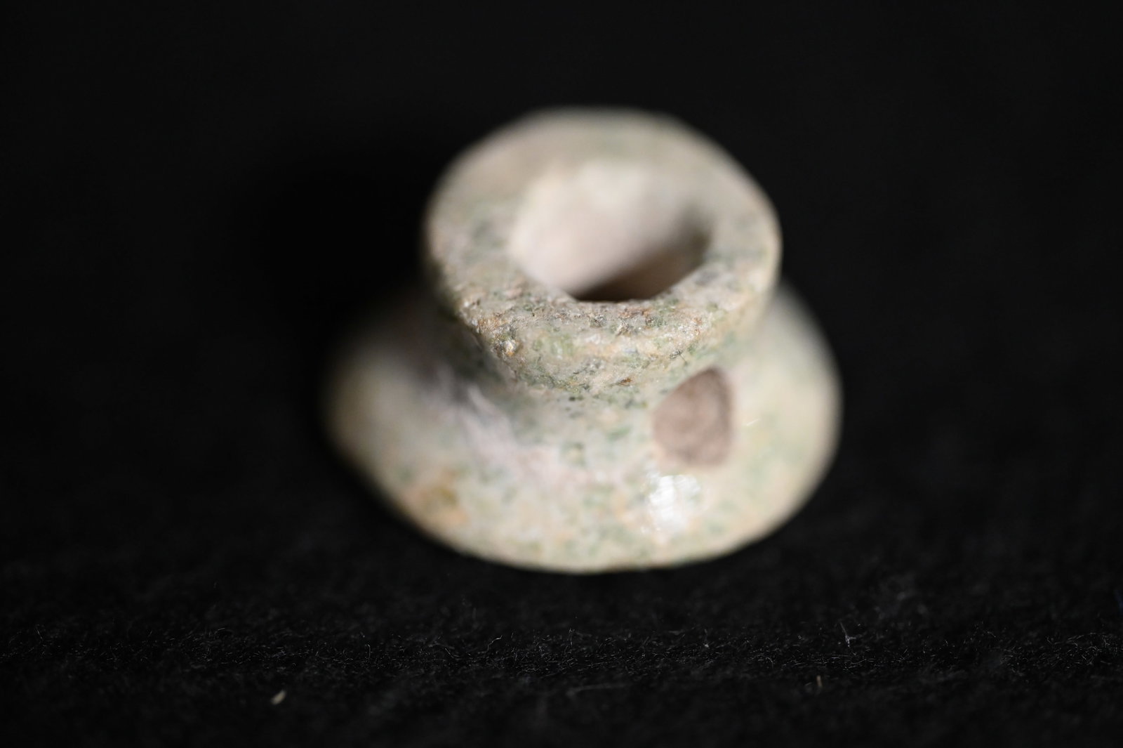 Pre Columbian Jade Ear Spool Found in South America 1 1/16". (1 of 4)
