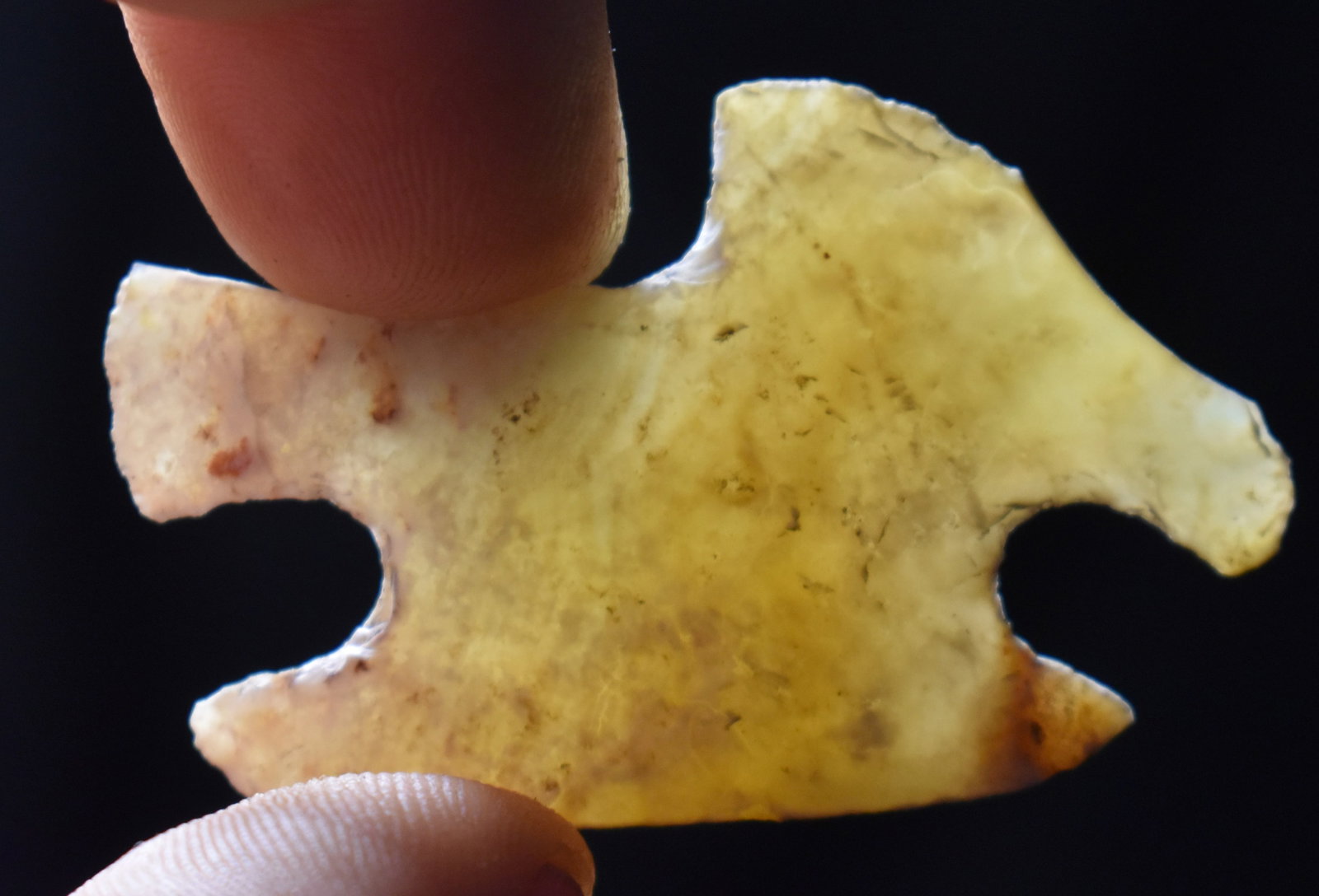 2" Pre-Columbian Mayan Flint Eccentric or Effigy (Highly Translucent) (1 of 9)