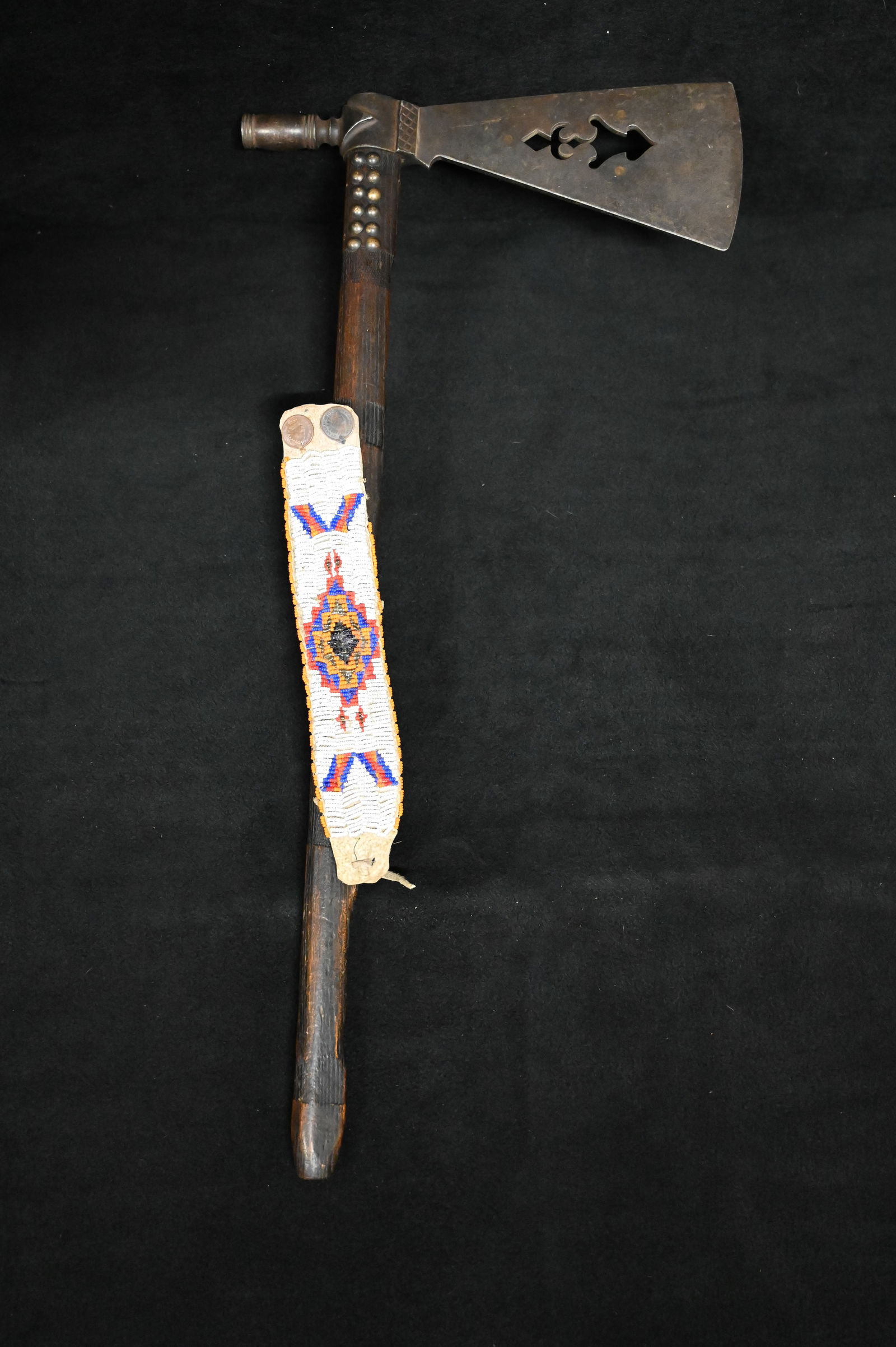 Tomahawk Pipe w/Beaded Drop (1 of 8)