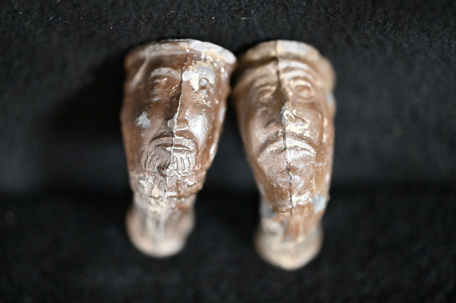 2 Historic Pottery Face Pipes late 1800's (1 of 5)