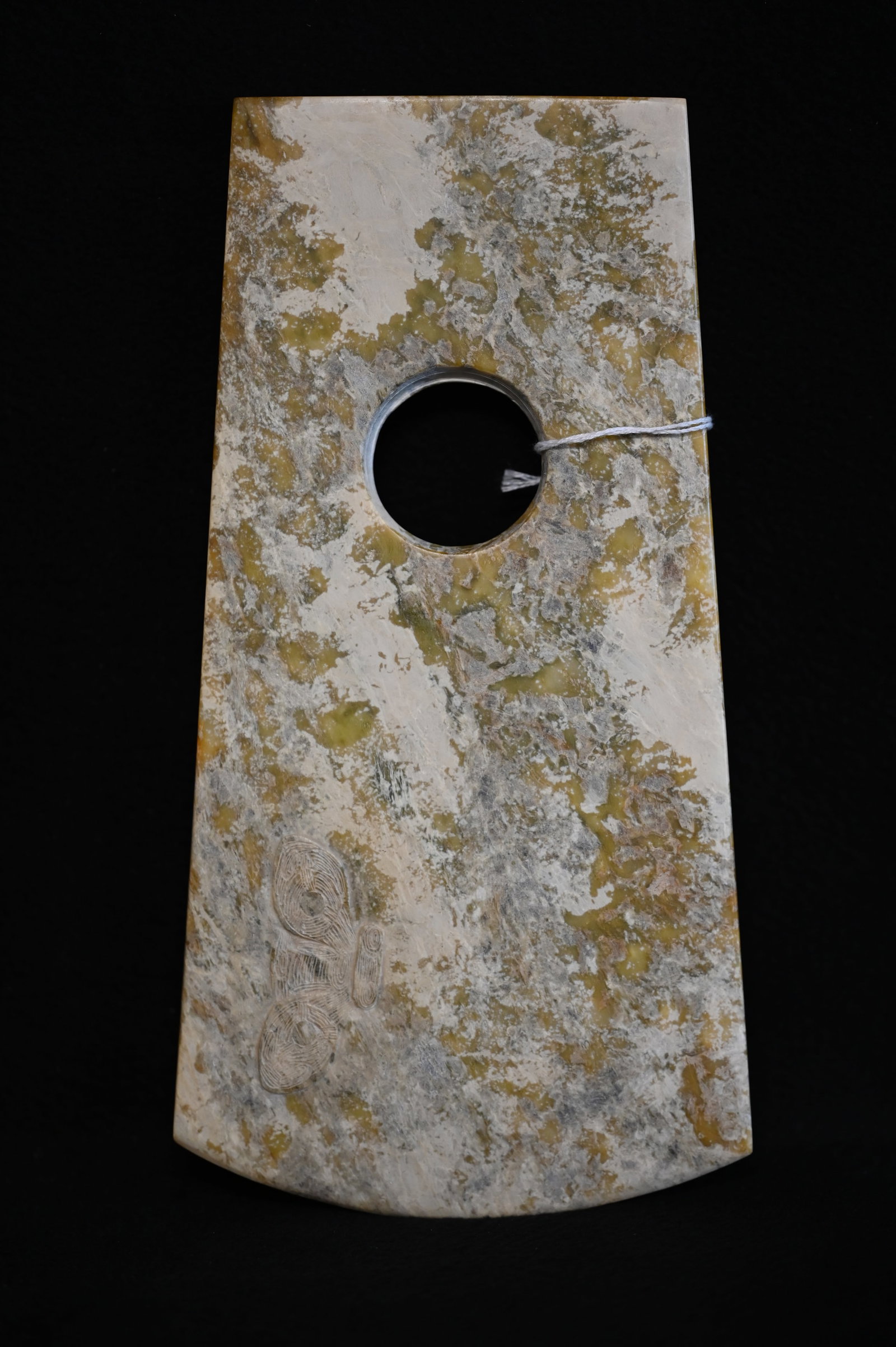 9 3/4" Liangzhu Neolithic Yellow Jade Axe Found in Zhejiang Province China Approx. 1800 B.C. - 3500 (1 of 6)