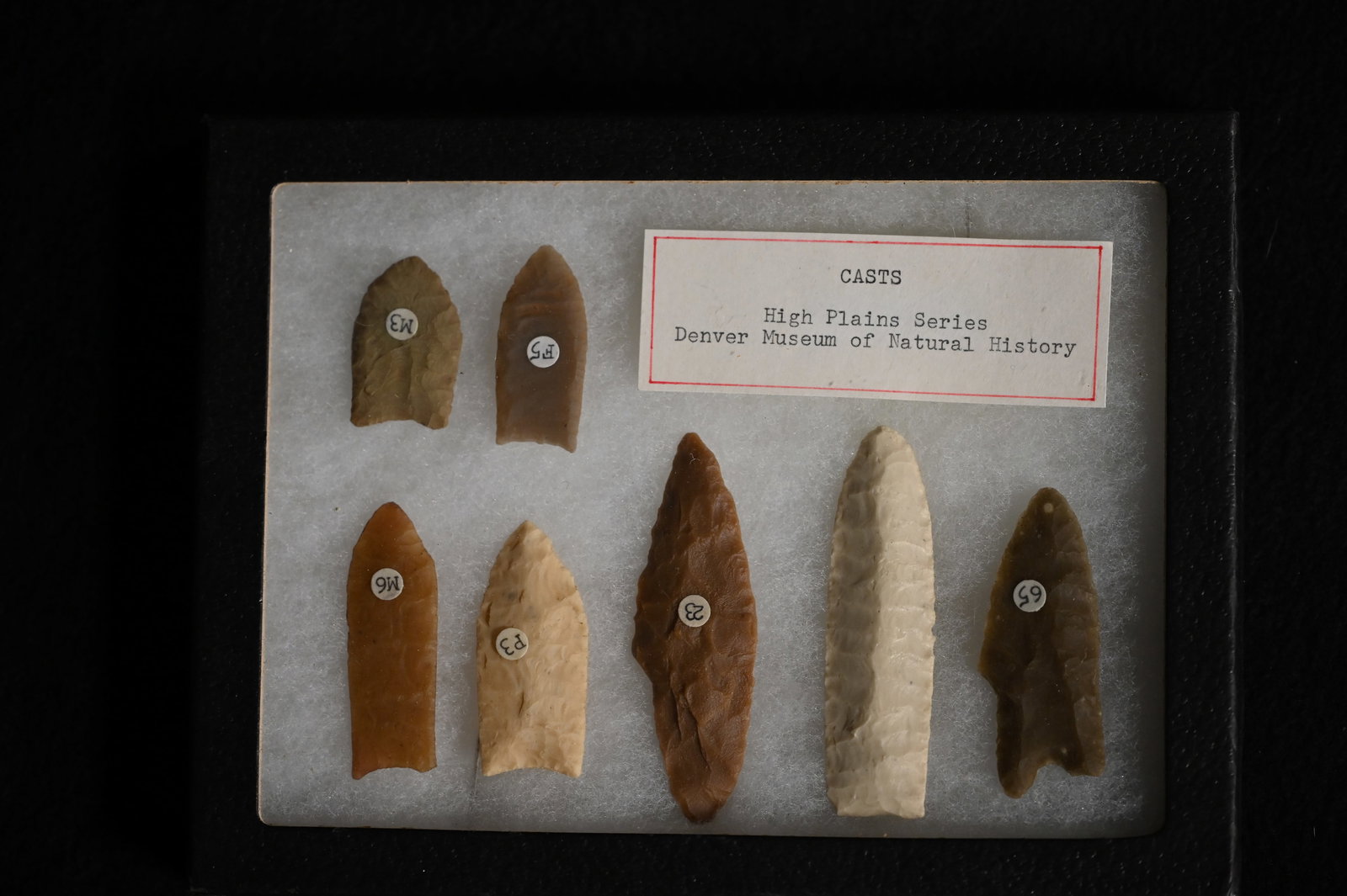 Frame of 7 Cast Arrowheads From The Denver Museum of Natural History.  The 6" x 8" Frame is (1 of 6)