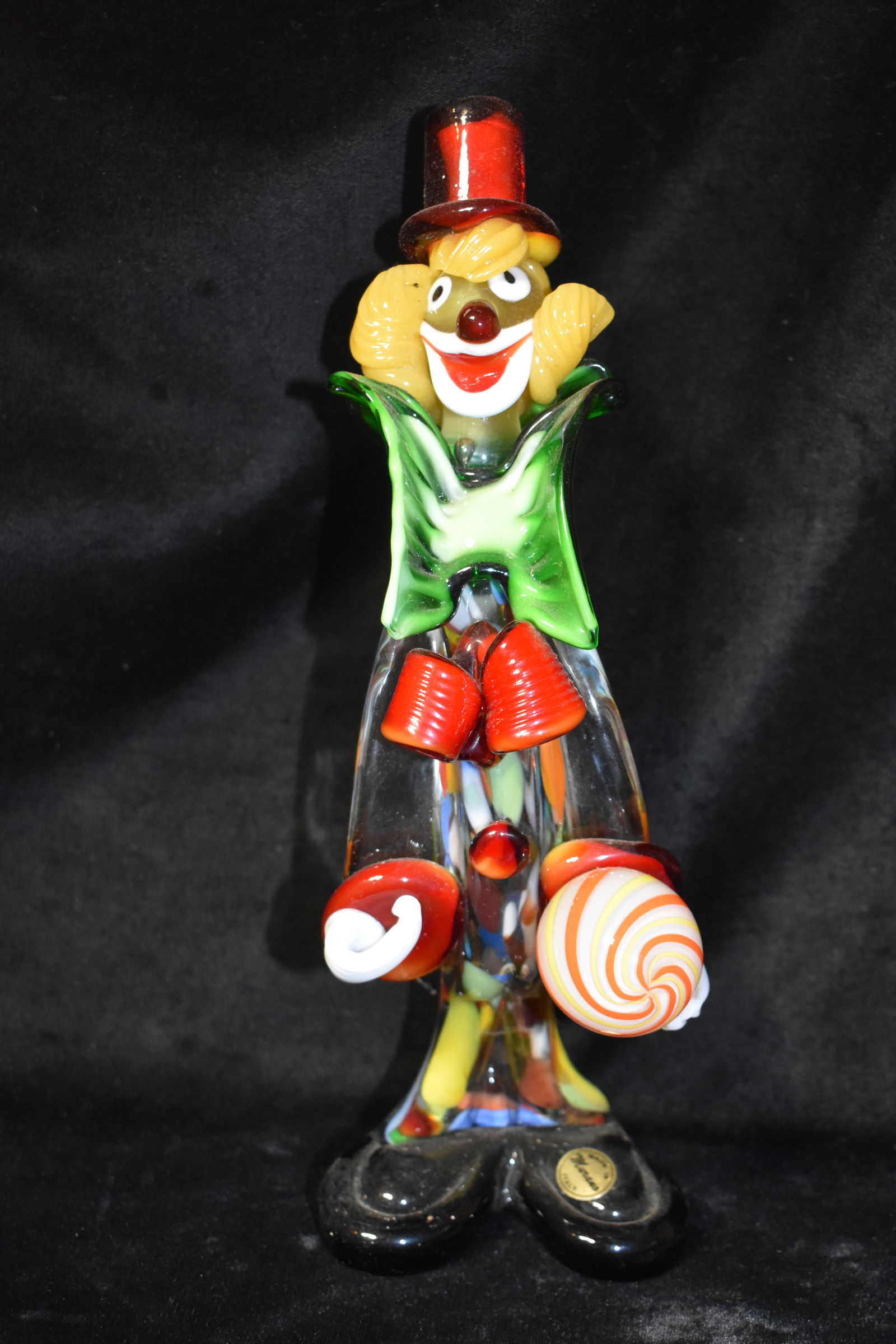 11" Venetian Murano Blown Glass Clown (1 of 5)