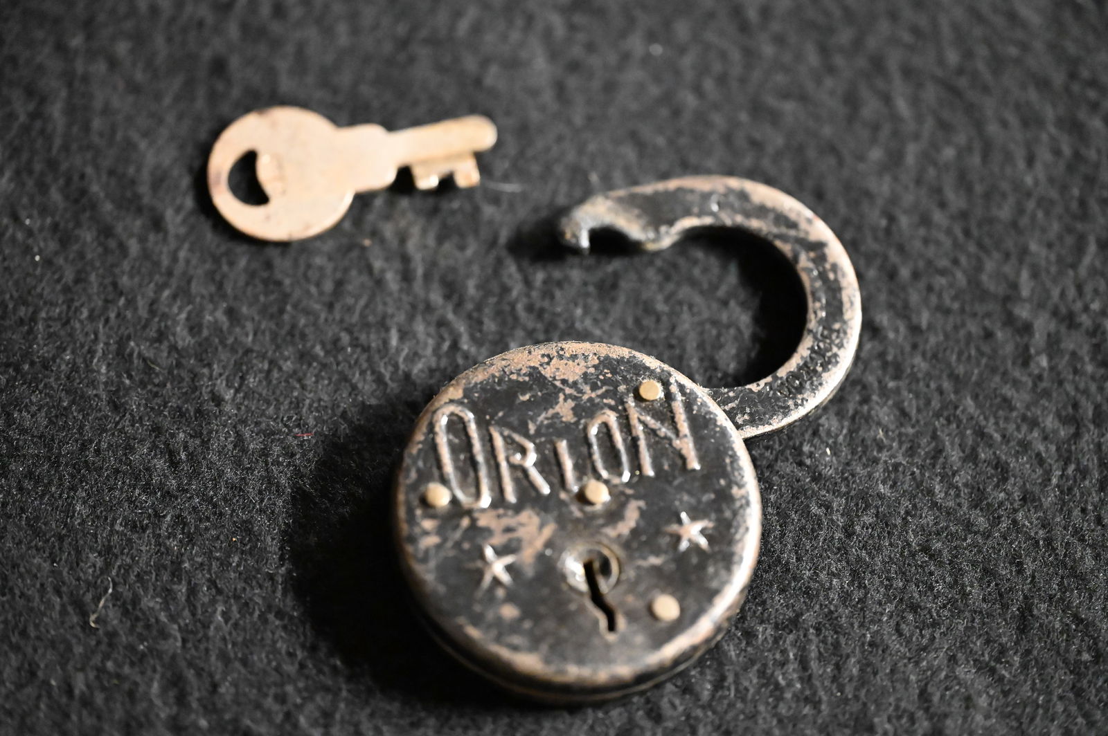 Orion Corbin Cabinet Lock Company Padlock with key.  Works Great. (1 of 6)