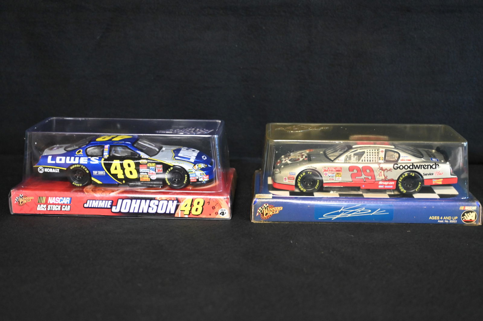 Kevin Harvick and Jimmie Johnson !/64 Scale NASCAR Winner's Circle 2001 & 2007 Race Cars. (1 of 6)