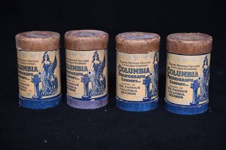 4 Columbia Phonograph Company Cylinder Records includes Under The Bamboo Tree, Did He Run, and 2: 4 Columbia Phonograph Company Cylinder Records includes Under The Bamboo Tree, Did He Run, and 2 unknown. Untested and sold as is.