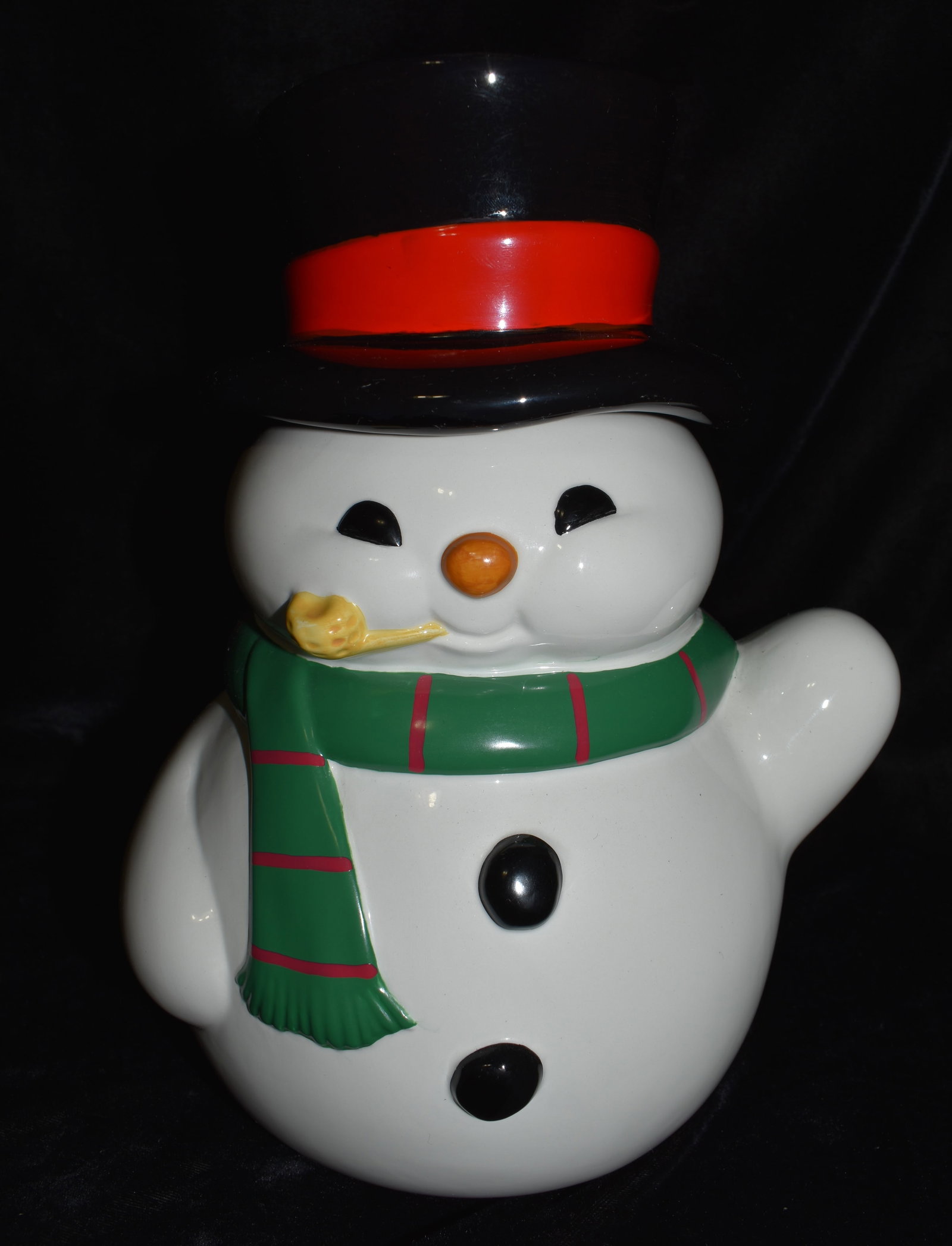 1990's Vintage Teleflora Gift Snowman Cookie Jar, Ceramic Cookie Jar (1 of 6)