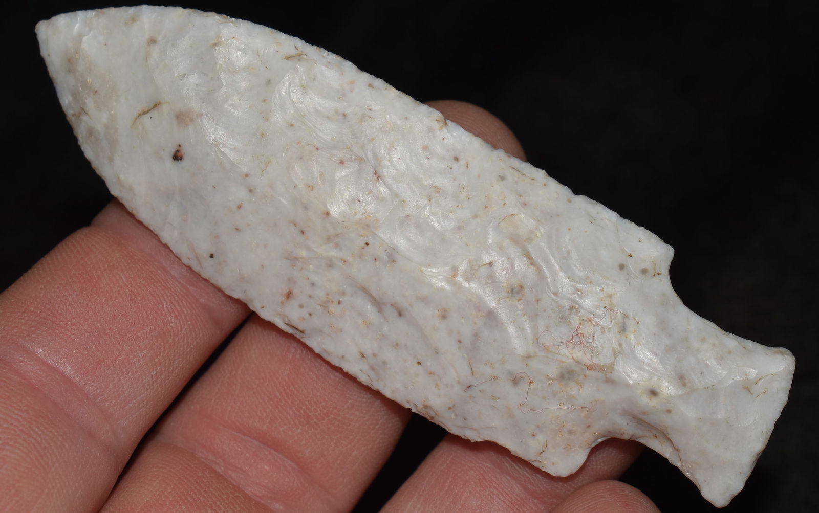 3 5/8" Well Made Bottleneck found in Lee County, Iowa. Ex Steve Manos Collection.  Ryan Keele COA. (1 of 8)