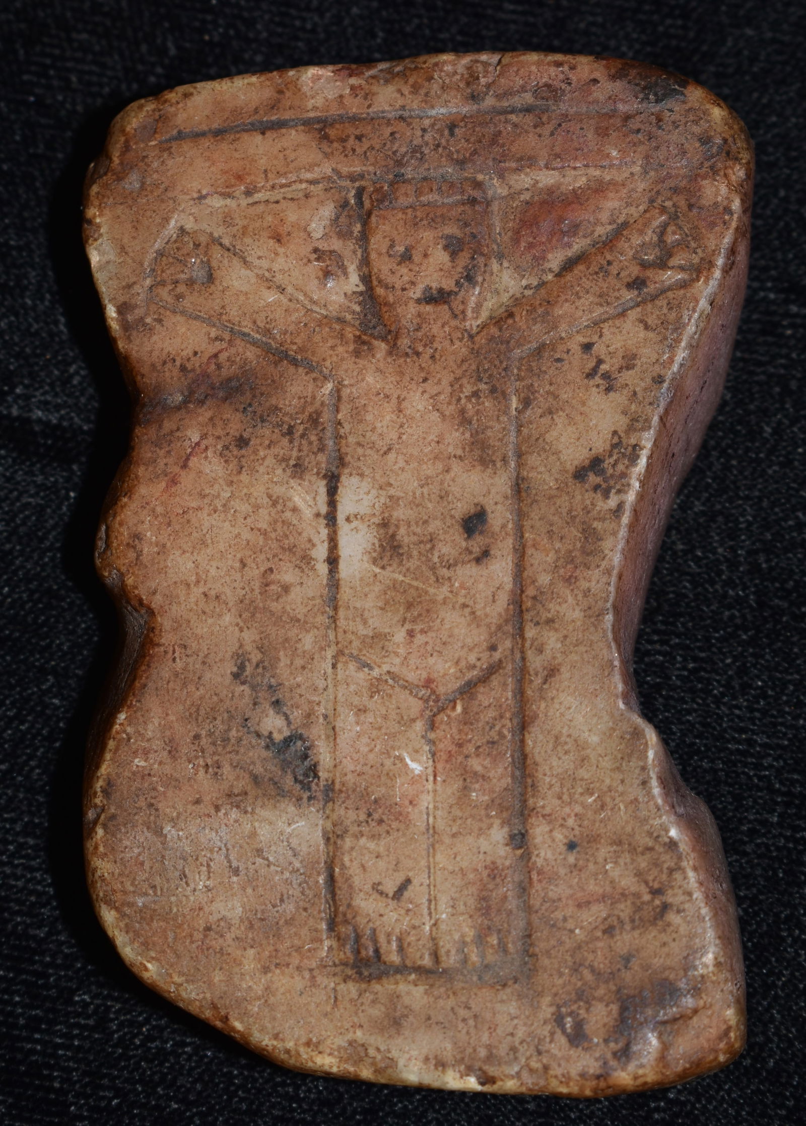 Proto-Historic Marble Jesus Engraving found in Peru: Proto-Historic Marble Jesus Engraving found in Peru. Catholicism was introduced to Peru in the 16th Century. This may also have been a form of Intaglio Seal used by early native Catholics in Peru. Mat