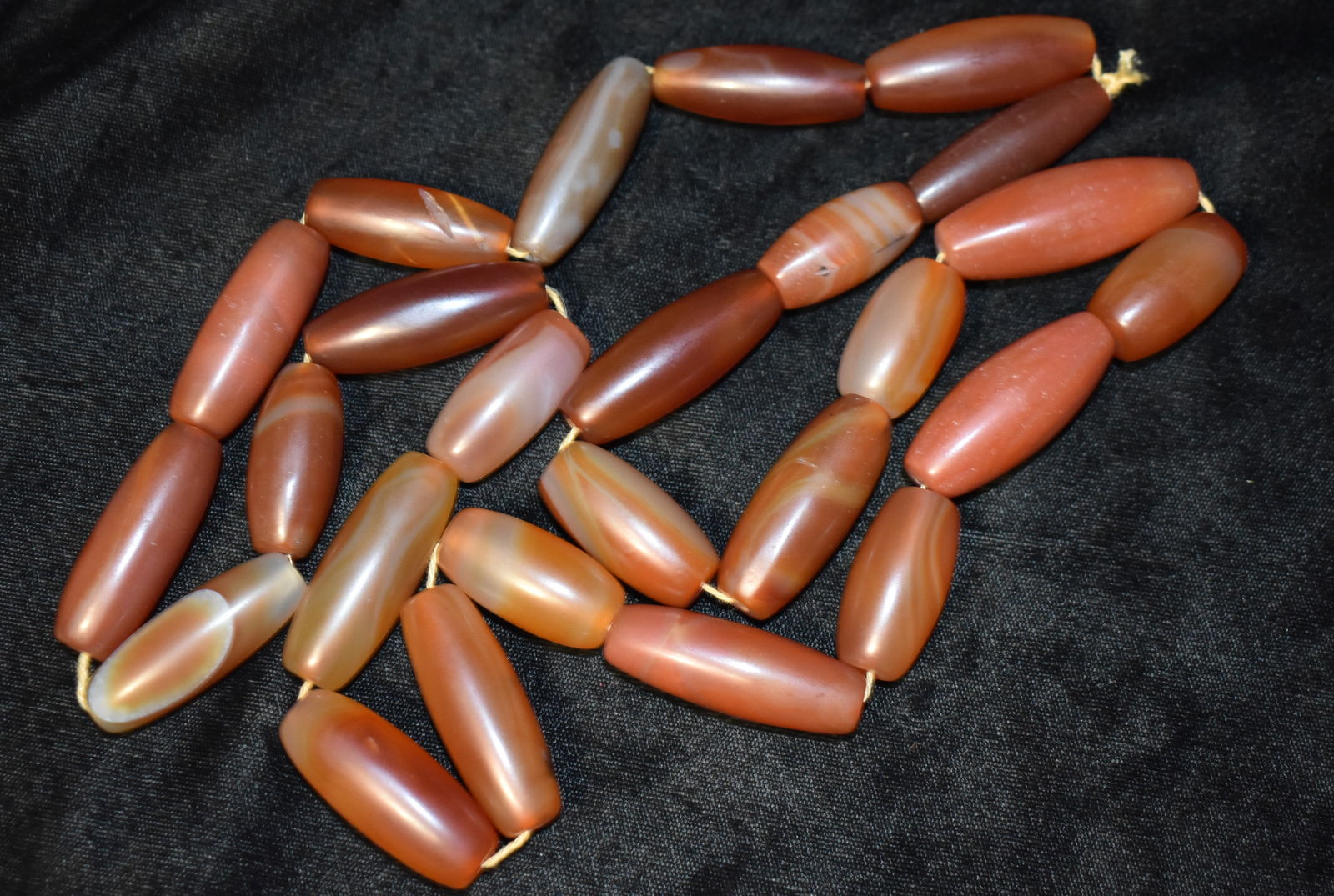 Group of Neolithic Beads found in China.  Larger Beads are Engraved (1 of 5)