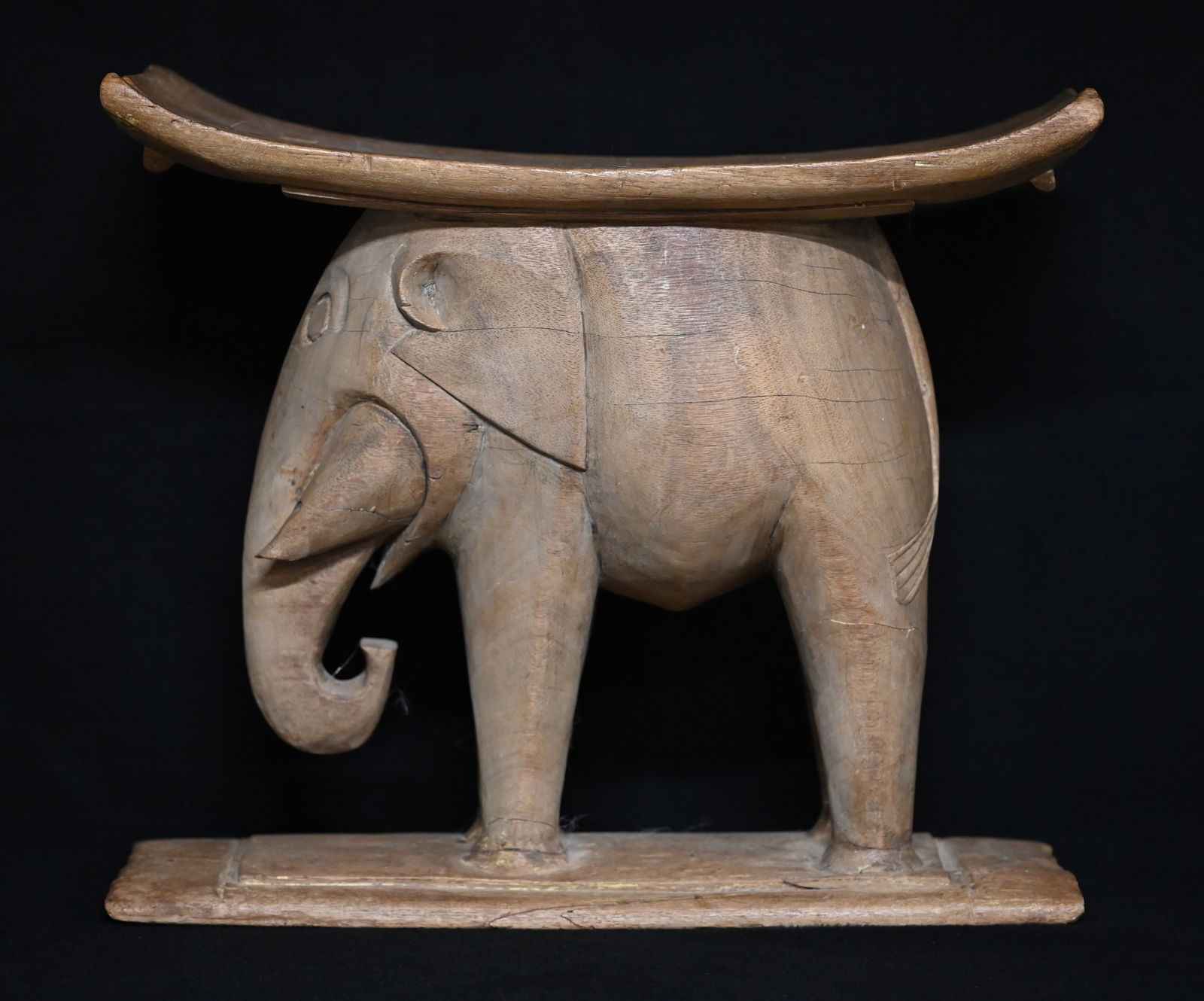 Hand Carved Elephant Chiefs Chair from Africa.  Carved from one large piece of wood.  Measures 18 (1 of 12)