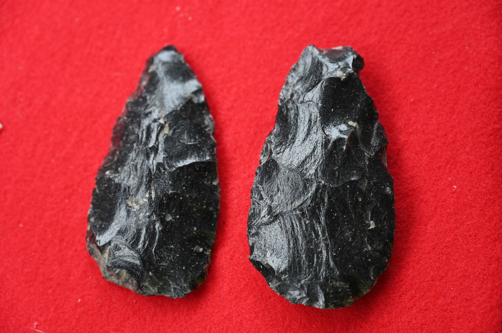 2 Obsidian Blades 4 1/8" Long Found in Lake County, California by Venn Keeling on or near Bartlett (1 of 4)