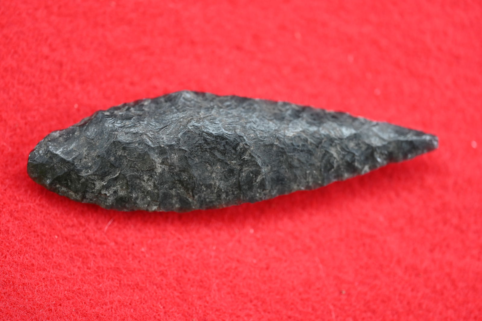 3 1/4" Obsidian Cascade Found in Lake County, California by Venn Keeling on or near Bartlett: 3 1/4" Obsidian Cascade Found in Lake County, California by Venn Keeling on or near Bartlett Mountain And Catalogued by Berkley University.