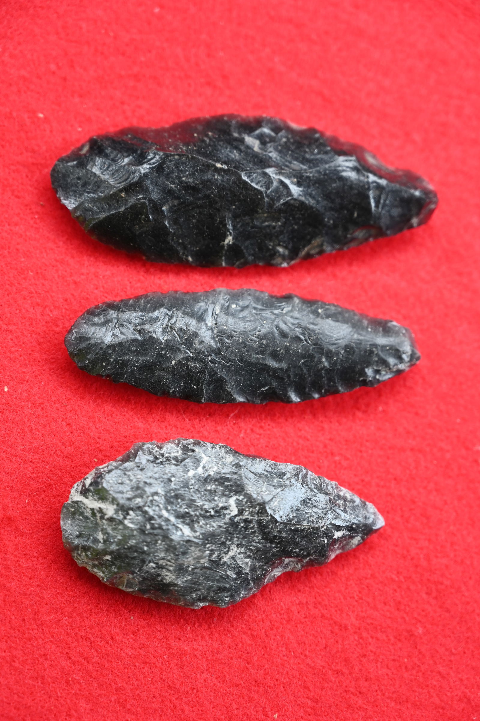 3 Obsidian Blades 3 3/4" Long Found in Lake County, California by Venn Keeling on or near Bartlett (1 of 6)