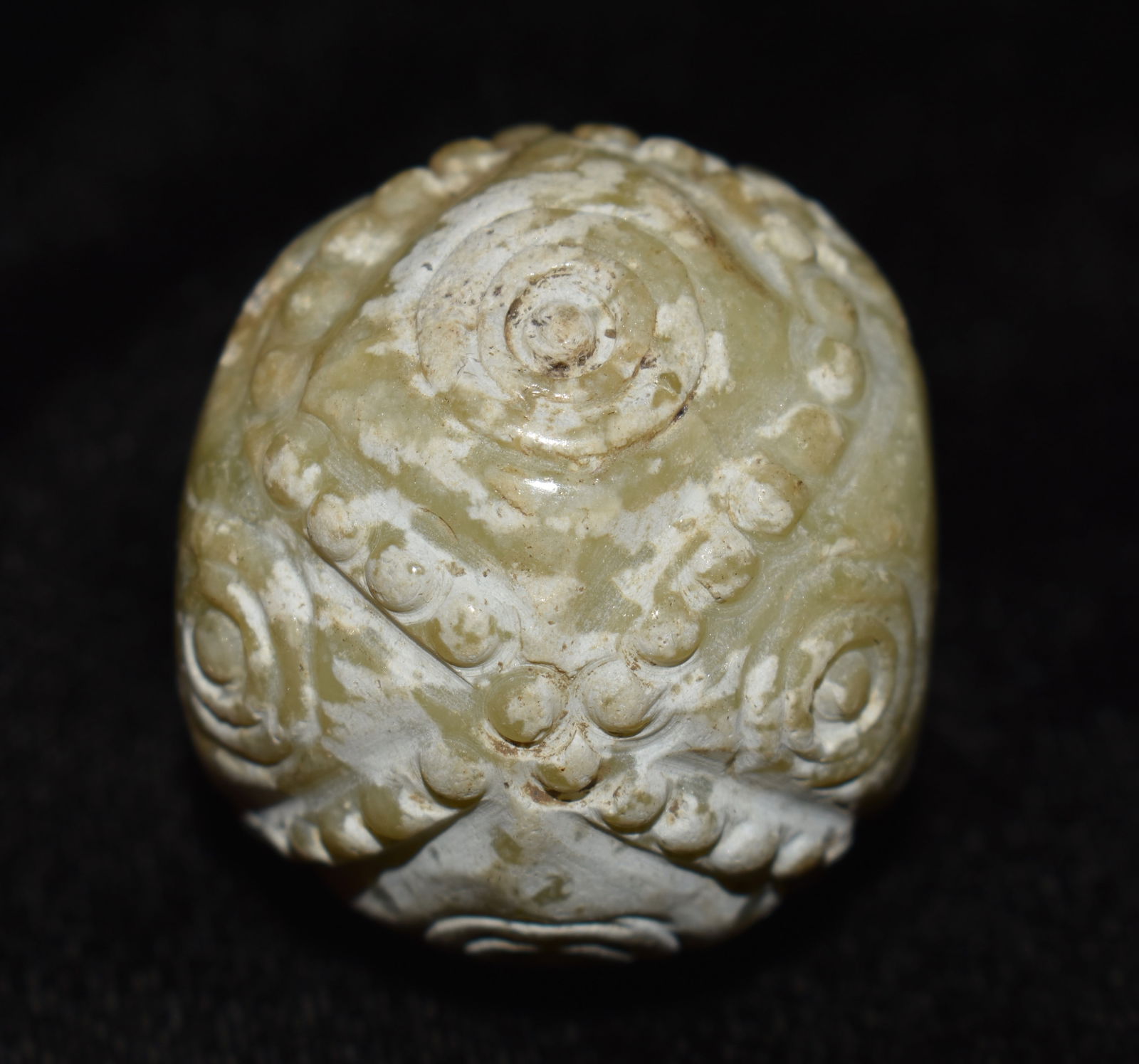 Ornate 1 1/2" Neolithic Jade Bead found in Northeast China (1 of 6)