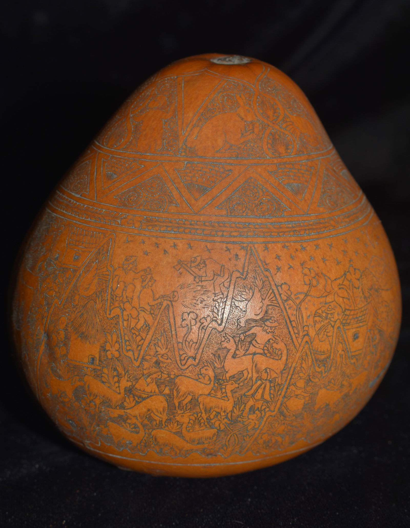 Rare Vintage Hand Engraved Gourd by Emiliano Medina - Early 20th Century Peru (1 of 7)
