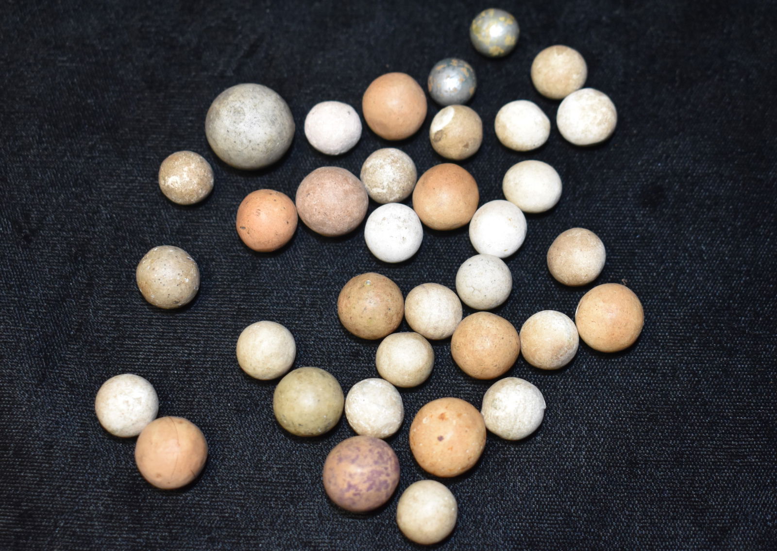 30+ Clay Marbles from the Civil War Era and Earlier (1 of 6)