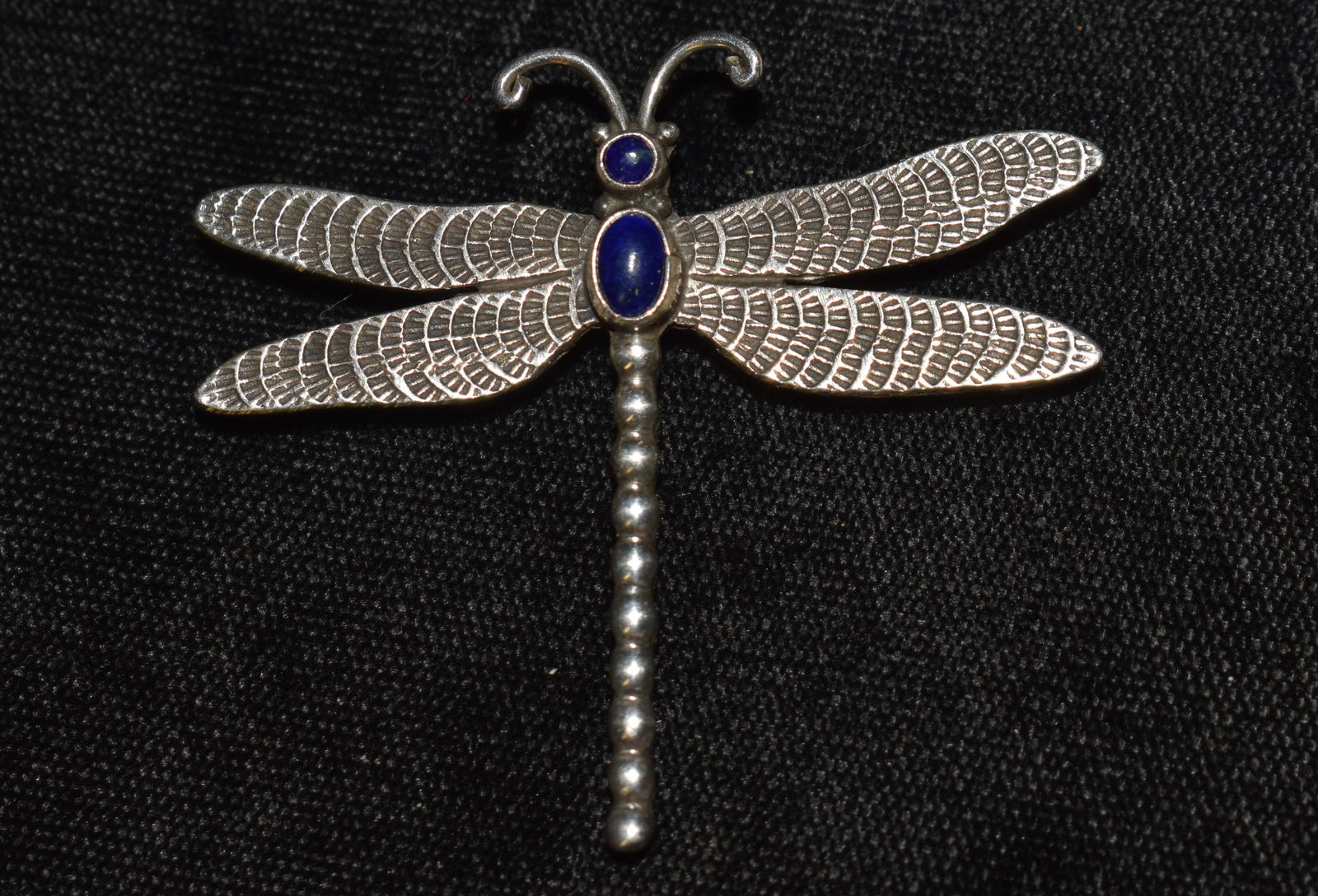 Sterling Silver & Lapis Dragonfly - Signed LC (1 of 3)