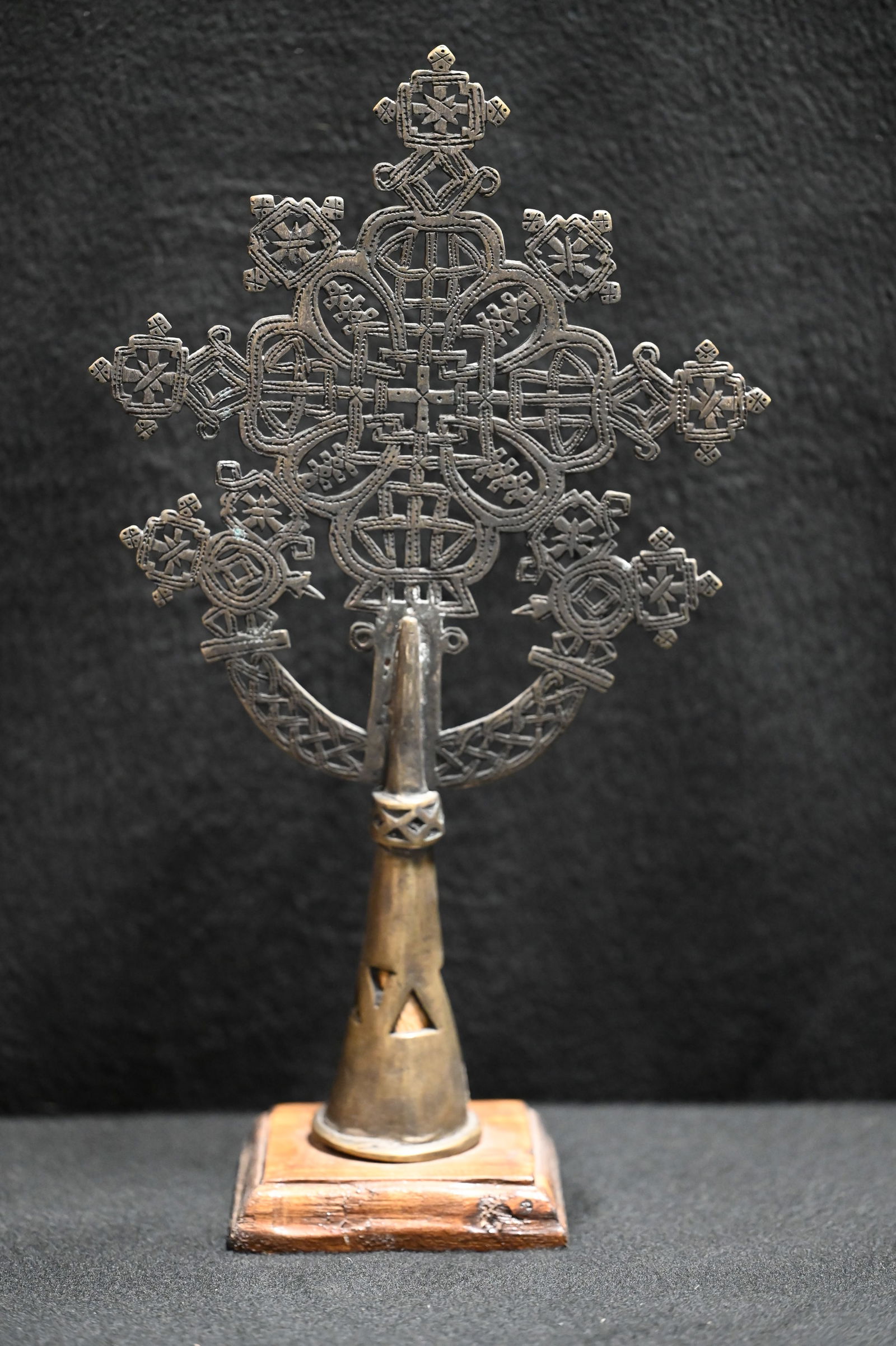 Large 12" Ethiopian Processional Silvered Coptic Cross (1 of 4)