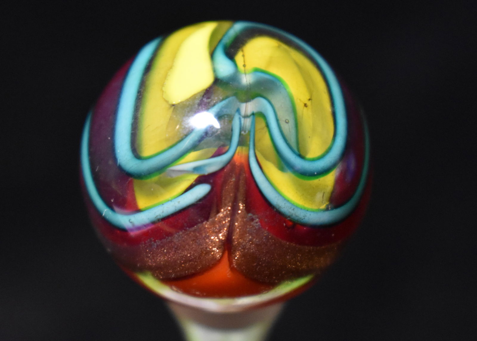 Contemporary Hand Made 5 Color + Lutz Marble by John Hamon Miller 7/8". Mint (10.0) (1 of 6)