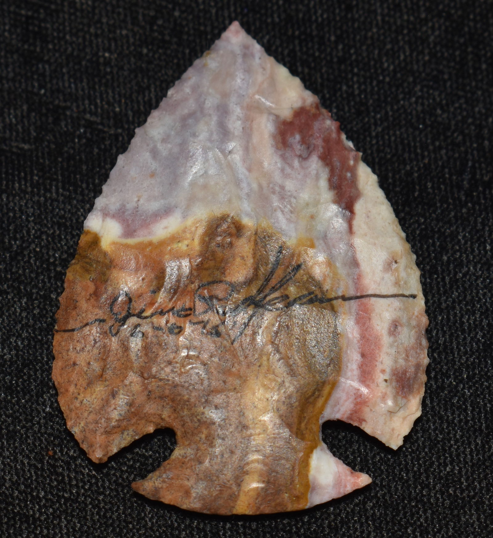 2 1/16" Colorful Burlington Arrowhead made by Jim Redfearn (1 of 6)