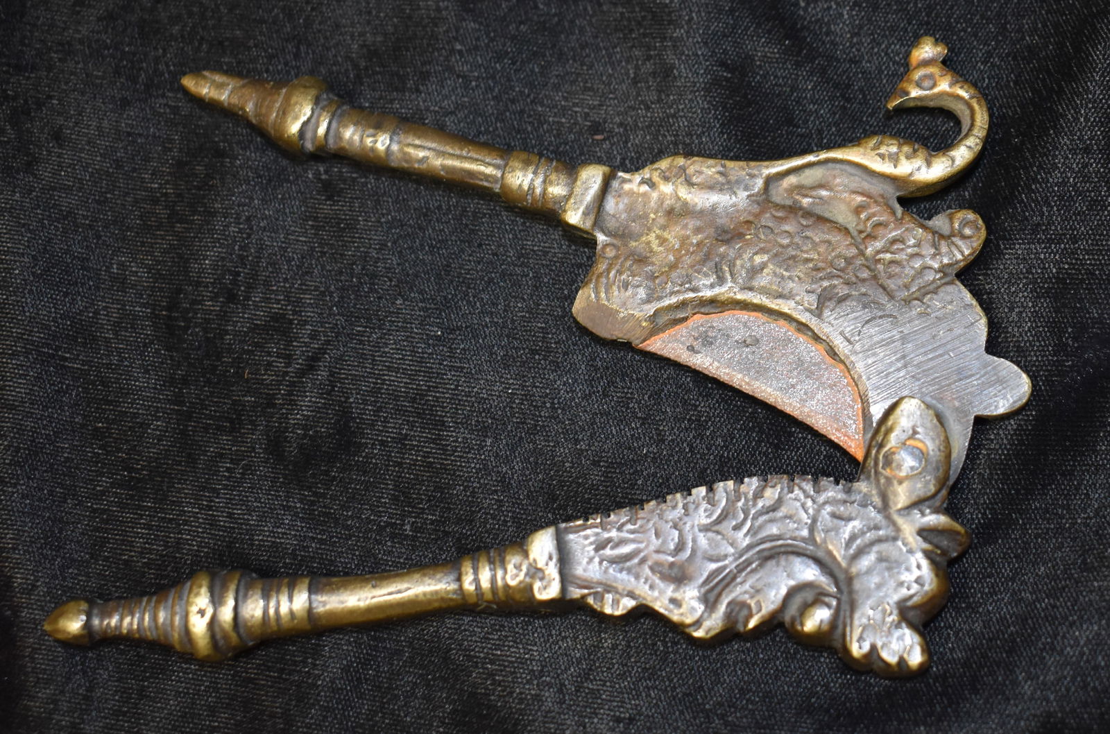 19th Century Zoomorphic Betel Nut Cracker from Asia - Peacock & Lion (1 of 6)