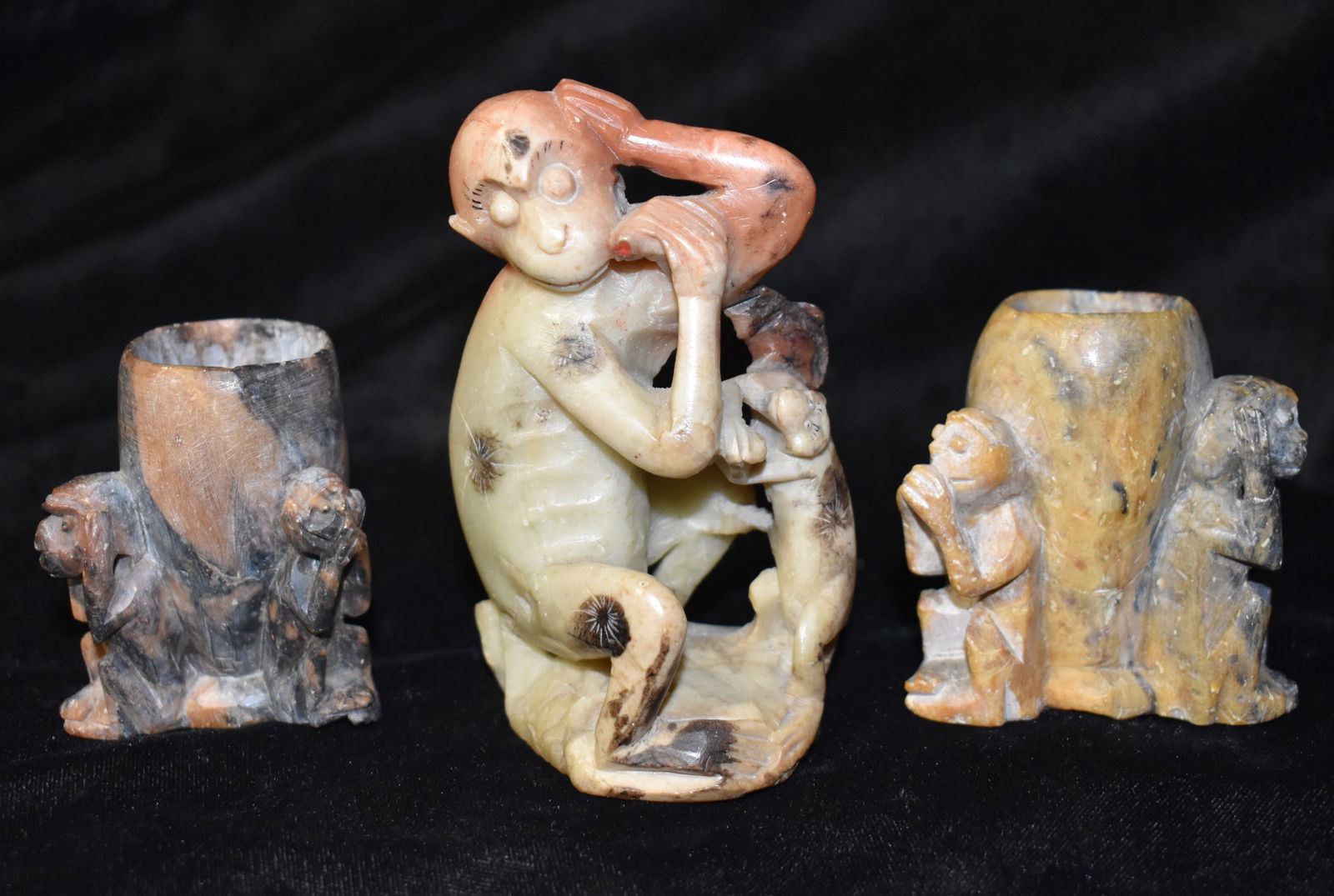 Vintage Finely Made Chinese Soapstone Carvings - Monkeys (1 of 10)