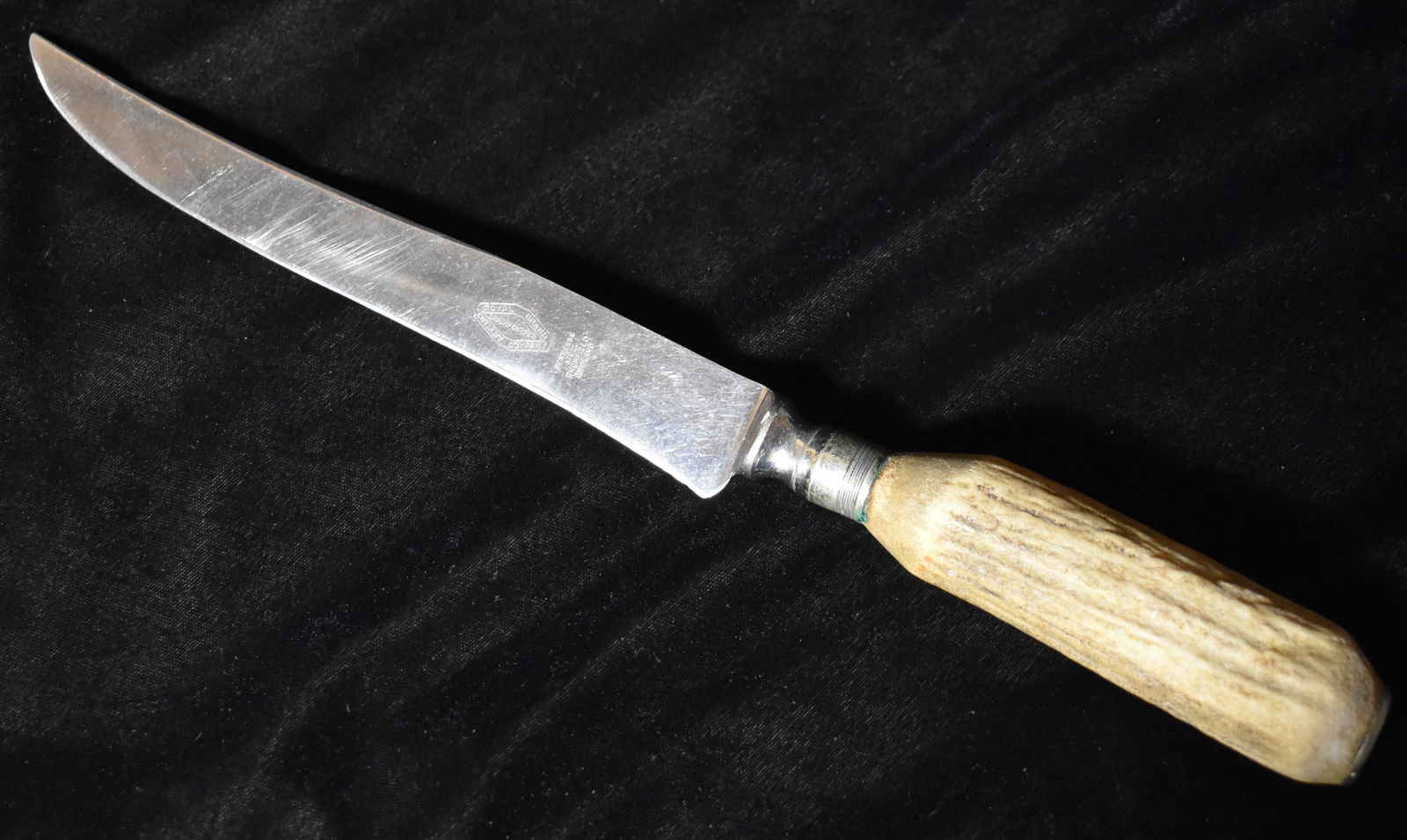 VTG Royal Brand Sharp Cutter SHEFFIELD Stag Horn Handle CARVING Knife (1 of 5)