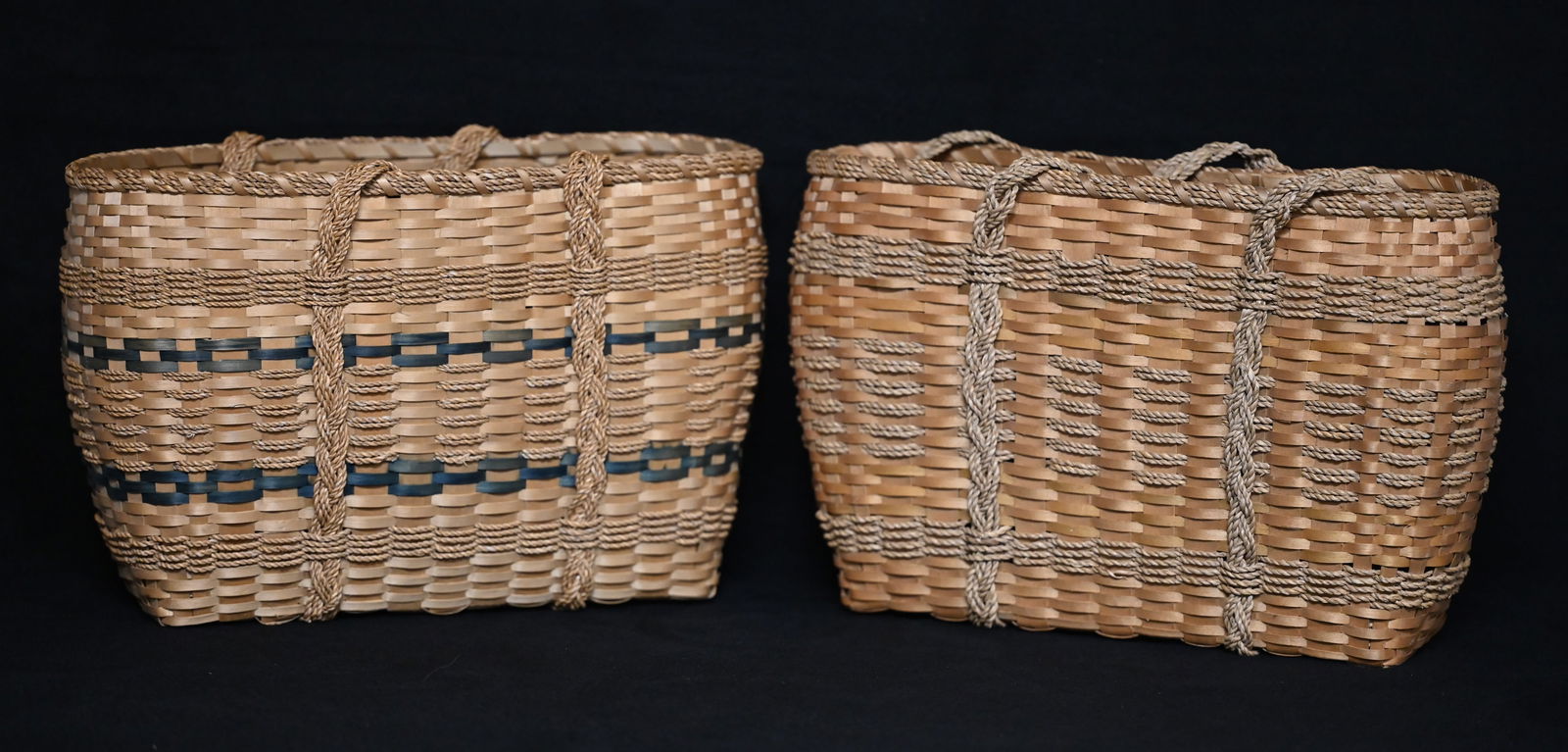 2 Wicker Baskets Hand Made by Native Americans.  The amazing craftsmanship of these baskets is (1 of 11)