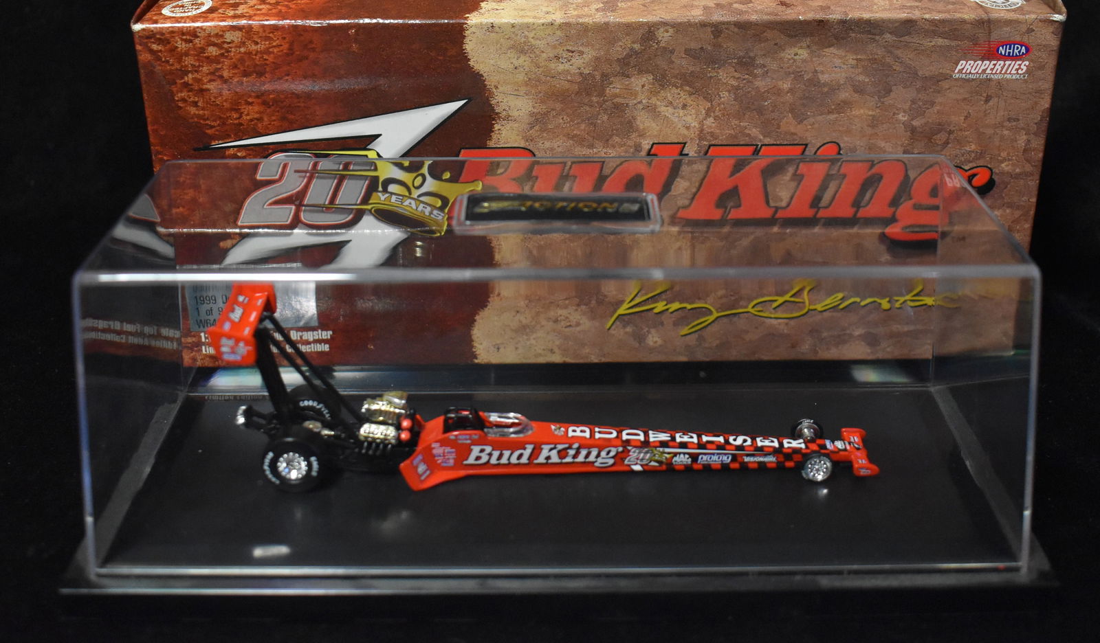 1/64 Action Racing Kenny Berstein 1999 Budweiser Dragster NHRA Diecast w/ Stand Case (1 of 4)