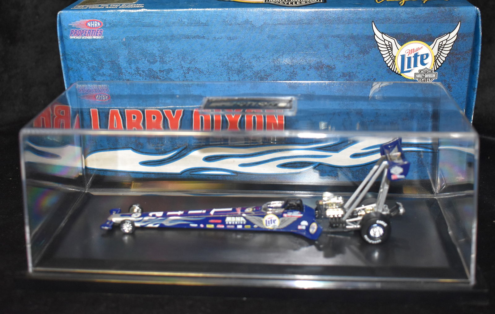 1/64 Action Racing Larry Dickson 1999 Harley Davidson Dragster NHRA Diecast w/ Stand Case (1 of 4)
